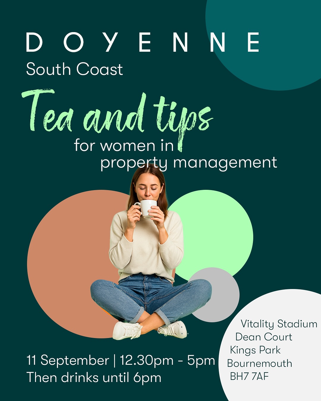 Tea & Tips with Doyenne is coming to the South Coast on the 11th September 12.30 -5pm (Networking drinks 5pm - 6pm)
We’re hosting an afternoon of networking, inspiration, and practical insights, featuring a brilliant lineup of speakers from across the property industry. Ladies. whether you’re just starting out or well-established, there’s something valuable for everyone.
☕ Come for the tea, stay for the tips.
If you’re based on the South Coast (or fancy a visit), we’d love to see you there.
And it’s completely FREE, thanks to the generosity of our amazing sponsors
Evolve Block & Estate Management Ltd Matt Lewis Commonhold and Leasehold Experts Limited
📧 RSVP: info@doyenneinproperty.co.uk tickets required.