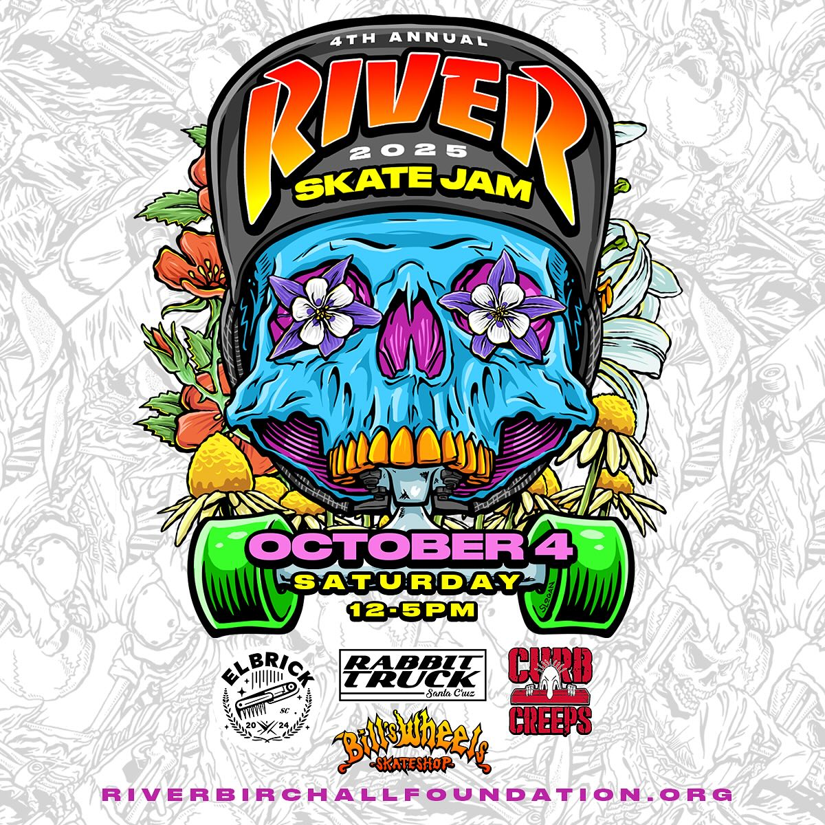 🖤🛹RIVER’s 4th ANNUAL SKATE JAM🛹🔥 🥵🥵WE’RE SO STOKED TO ANNOUNCE EVENT DETAILS🌟…
AT LEGENDARY BILL’S WHEELS SKATE SHOP SANTA CRUZ, CA☀️🛹
.
📍Bill’s Wheels Skate Shop, Santa Cruz, Ca.
🗓️Saturday, October 4th
⏰12-5pm
🍂✨ Get ready for 🤎🎃River’s Fall Skate Jam with:
🎶 Live music from @elbrick666 @curb_creeps @rabbittruckofficial
🍔 Eats by @sauceyz
🛹 All Ages Skate Jam
🎤w/ DJ ChevDwg @les_duit0330
🏆 Age Group Awards
💰Cash for Tricks
🎟️ Raffle
👕 River Merch Drop 🥵
🛹 Free Skate Lessons for the Groms by @lukesskatelessons
💧@blue_zone_waters Keepin us Hydrated
📸 Free pics in the VW Photo Booth Bus @theboothbus
.
🙏 Huge thanks to our local supporters: @billswheelsskateshop @theexpendables @lucthevinylpainter
@Slogan @WestCalScreenPrinting @ChumpMagic @merge4socks @timbrauchfoundation @nhs_inc @santacruzskateboards @busybeescafecatering @sauceyz @lukesskatelessons @youroolman @raddadbrad__ @sevboosinger @_daveweber_ @dayneallen_ @shibuiwavephotography @trinityroseweddings @sauceyz @planbofficial @theboothbus @thinklocalfirst_santacruz @collectivesantacruz @joestretch #statefarmjoestretch
🔴Help us! Looking for event sponsors for awards! DM to collaborate or contact us @info@riverbirchallfoundation.org
.
.
.
#LegendsNeverDie #RiversSkateJam #SantaCruz #billswheelsskateshop #santacruzevents #thinklocalfirst #santacruzlife #santacruzskatefamily #vans #nhs