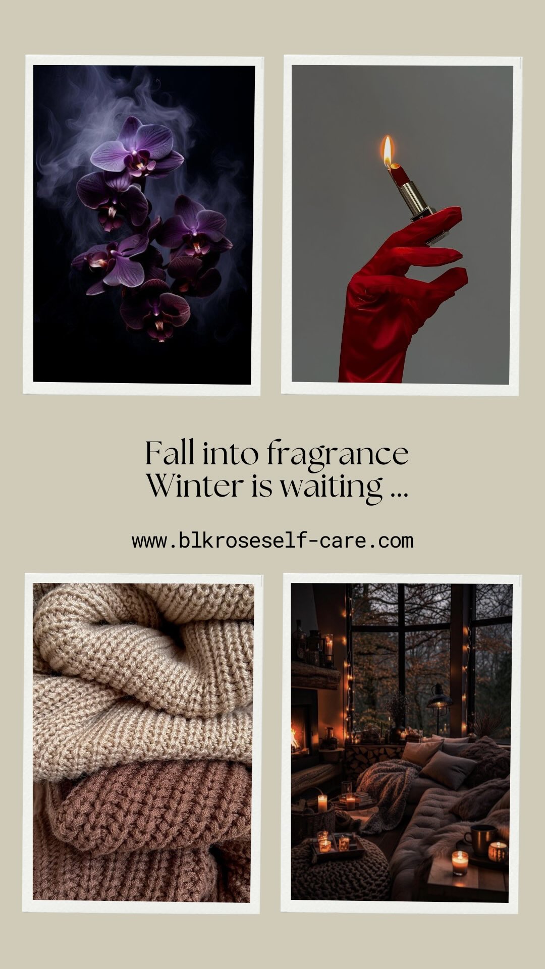 ✨ Scent Gallery: Fall/Winter Edition ✨
Cozy, luxe, and a little mysterious… your seasonal favorites are here.
🌿 Cashmere – soft, warm, comforting
🌸 Bewitched Orchid – enchanting & floral
🌹 Black Rouge – rich, seductive, elegant
🪵 Teakwood – bold, woodsy, fireside vibes
Two are ready to enjoy now, and the rest? Let’s just say… magic is coming soon. ✨
#FallFragrance #WinterVibes #ScentGallery #LuxuryScents #CozySeason