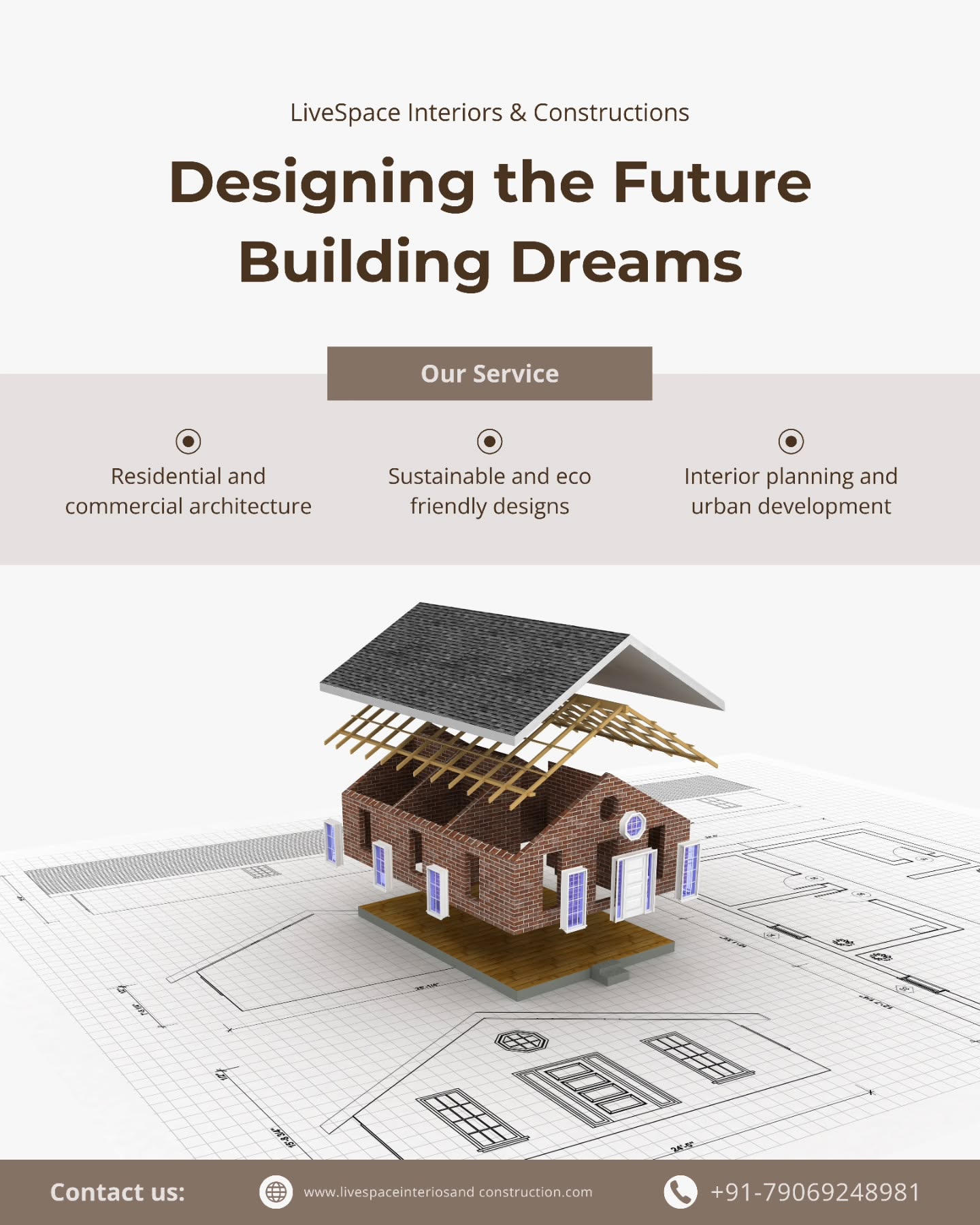 Ready to transform your living space? ✨
We bring your dream home to life right here in Bijnor and all its surrounding towns! From Najibabad to Sherkot, we provide complete interior and construction solutions that reflect your unique style and personality.
Let's build your dream space together!
👇 Contact us today for a FREE consultation! 👇
📍 Our Office: Shakti Chowk, Opp. SBI Bank, Bijnor
📞 Call/WhatsApp: +91 79062 48981
🌐 Website: www.livespaceinteriorsandconstruction.com