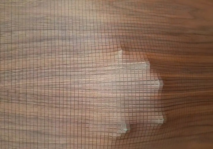 We have been watching all the wood based innovations that come out of Atelier Steven Leprizé for a number of years now. This year they pushedcome up with even more the boundaries of what is possible with their Woowood© technology even further!
The Flow Clock is the latest creation. It looks like the Walnut’s grain & surface comes is alive over time. Illuminations appear through the wood grain to function as clock digits, helping you to navigate the time.
Woowood© technology is a combination of traditional craftsmanship and technological innovation. It is an expandable wooden skin which stretches and can follow the contours of an object. The material is composed of a rigid support, an elastic membrane and a facing made of wood, plastic, stone, leather, lacquer, ceramic or even cork. The wood, or surface, becomes a tension material allowing multiple functionalities in furniture and cabinetry such as cable management, lighting, pockets, drawers & storage.
@atelierstevenleprize #woodinnovation #woodresearch #wood #woodinterior #luxuryfurniture #materialresearch #materialinnovation #woodveneer #walnut