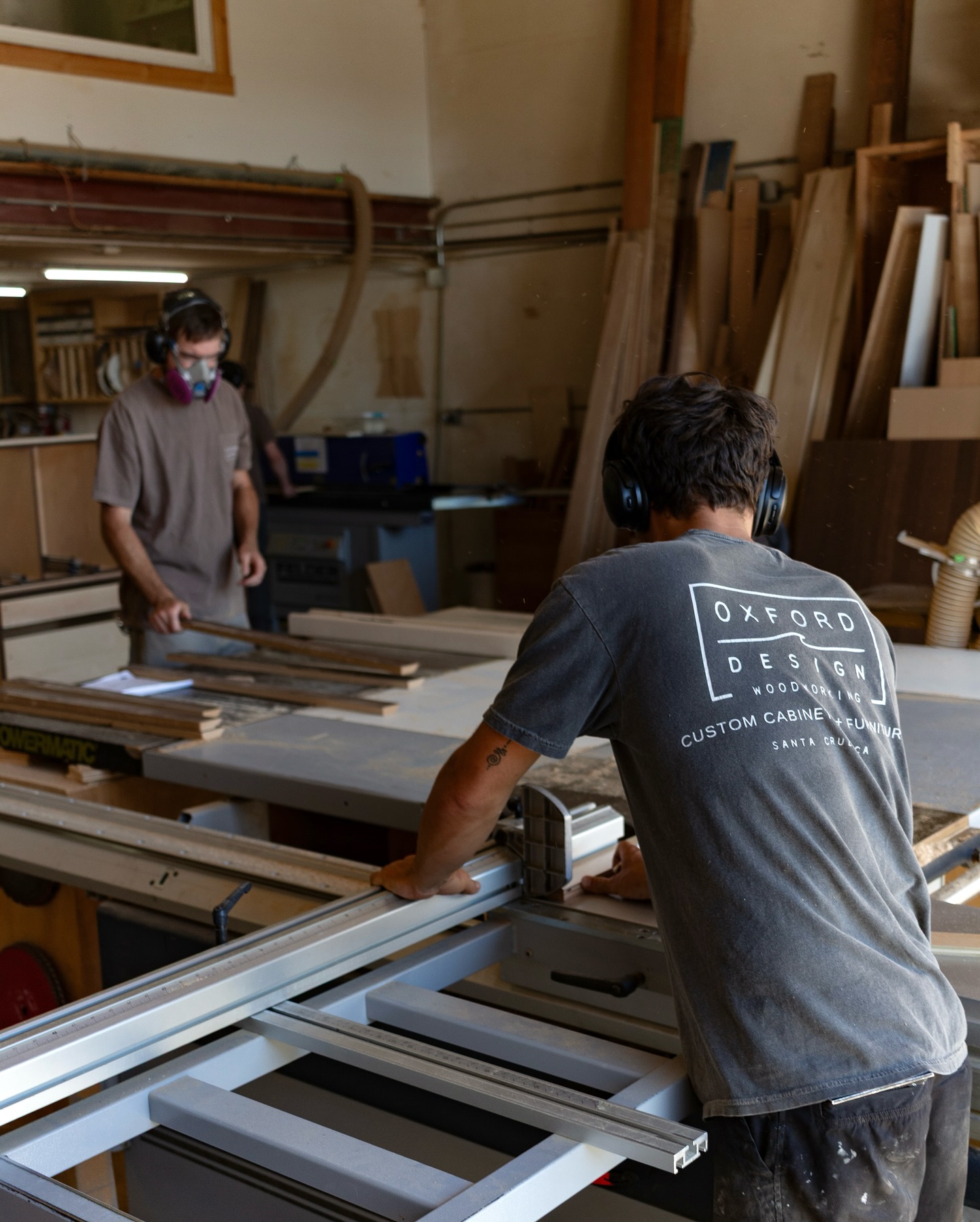 Behind the scenes in the shop with Jaxon and Jack! Serious machinery and proper PPE
photo by @b.ritt.back