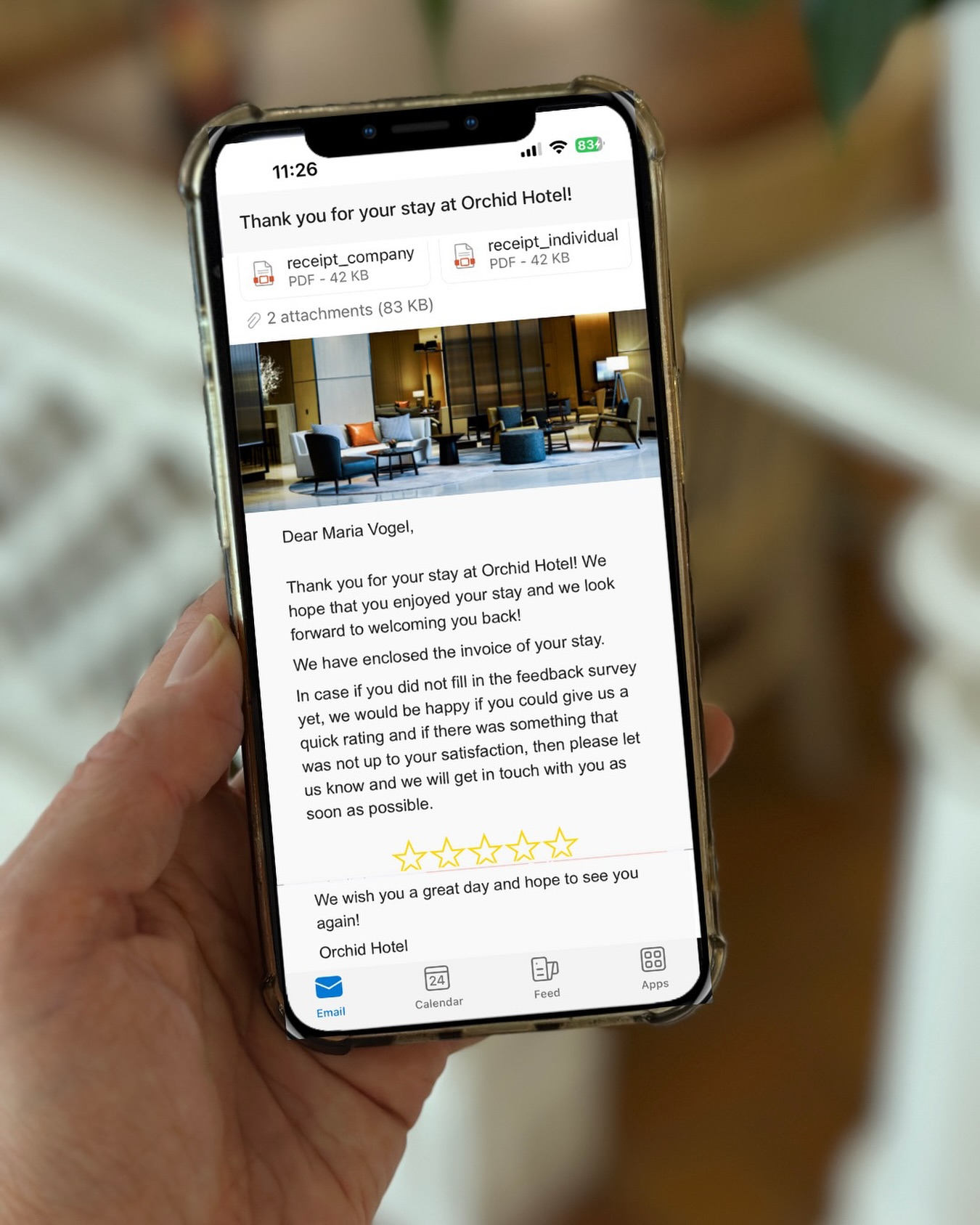 Have you tried checking out on your phone? 📲✨
It’s one of the quickest and easiest ways to skip the reception line when you’re leaving the hotel. Here’s how it works:
1️⃣ Open the Hotelbuddy guest dashboard on your phone and tap the check-out icon.
2️⃣ Add any minibar charges if you treated yourself last night.
3️⃣ Review your bill and pay securely online.
Once you’ve checked out, your invoice is sent automatically to your email. And you can rate your stay and leave feedback.
No paperwork, no waiting at reception—just a smooth departure.
👉 Would you try it next time?