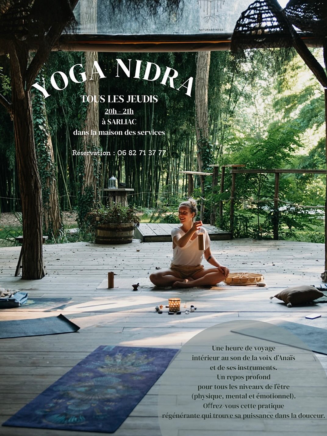 • NIDRA •
Cette année, on va « nidrater » ensemble !
Oui pour l’occasion, j’invente des mots ❤️
Je suis tellement en joie à l’idée de retrouver une routine de pratique de yoga nidra, j’espère que vous aussi 🫶🏼
Signifiant « sommeil » en sanskrit, ce voyage intérieur aussi doux que puissant nous invite à plonger en nous-même pour y retrouver calme, sérénité, créativité, intuition…
La liste pourrait être longue car cette pratique adaptogène apporte exactement ce dont votre corps et votre âme ont besoin sans même que vous n’ayez besoin de l’avoir défini au préalable.
Ce cours aura lieu TOUS LES JEUDIS DE 20h à 21h dans la très jolie maison des services de Sarliac sur L’isle, cette commune qui m’a vu grandir ainsi que des générations avant moi.
Les cours commenceront jeudi 18 septembre et en attendant, je vous propose un live ici demain JEUDI 11 SEPTEMBRE de 20h à 21h pour découvrir ou redécouvrir cette pratique 🙏🏼