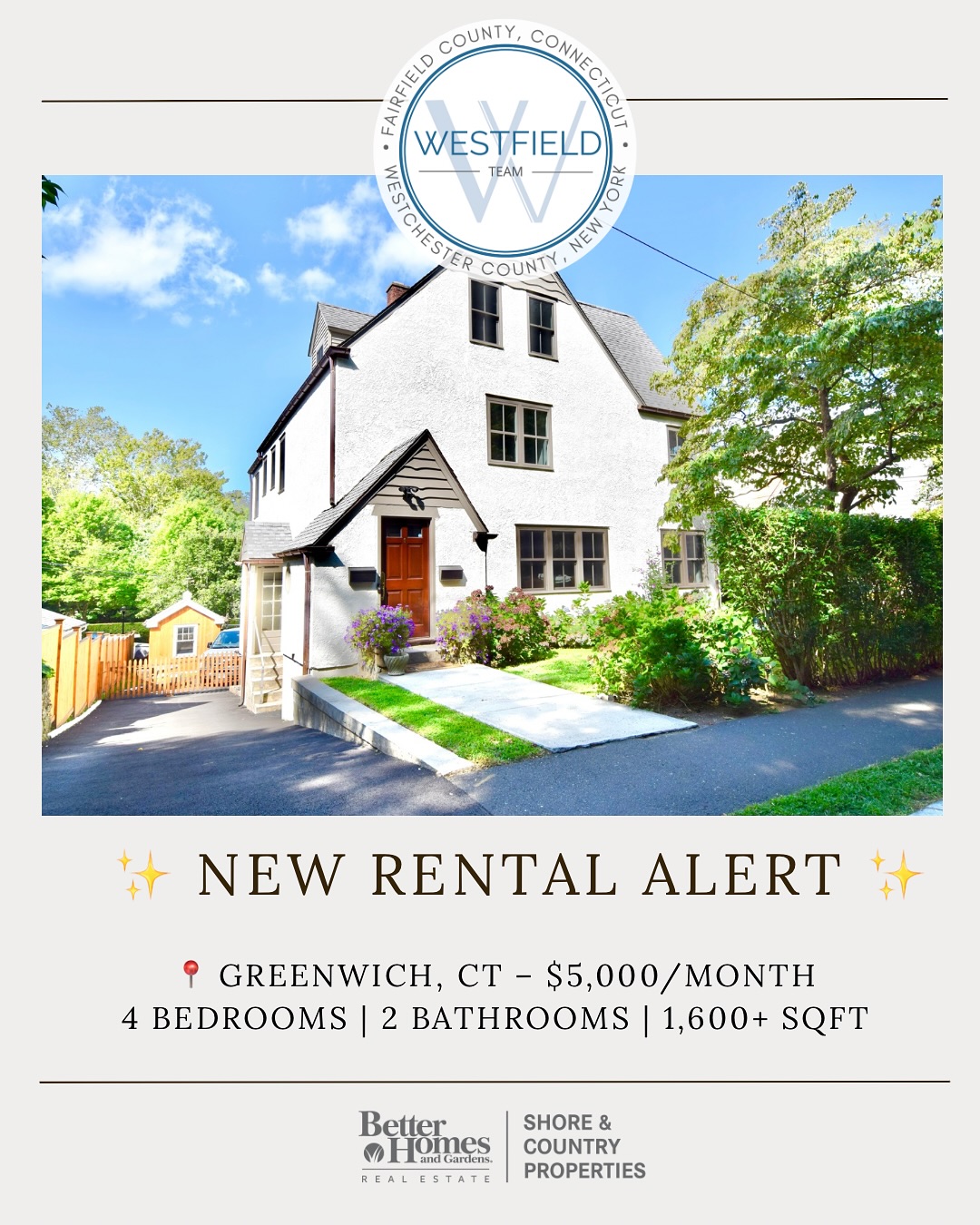 ✨ New Rental in Greenwich! ✨
This beautifully renovated 4-bedroom, 2-bath home in the serene Pemberwick neighborhood offers modern finishes, spacious living, and everyday convenience. Enjoy a brand-new kitchen, hardwood floors, central A/C, in-unit laundry, and 2-car parking—all just minutes from town. 🌿❄️ Lawn care & snow removal included!
📍Availavle Nov 15
📩 DM for showing requests and more details
#WestfieldTeam #GreenwichLiving #Pemberwick #FairfieldCountyLife #ConnecticutHomes #CTLiving
#ModernLiving #DreamRental #CozyHomeVibes #MoveInReady #HouseGoals
