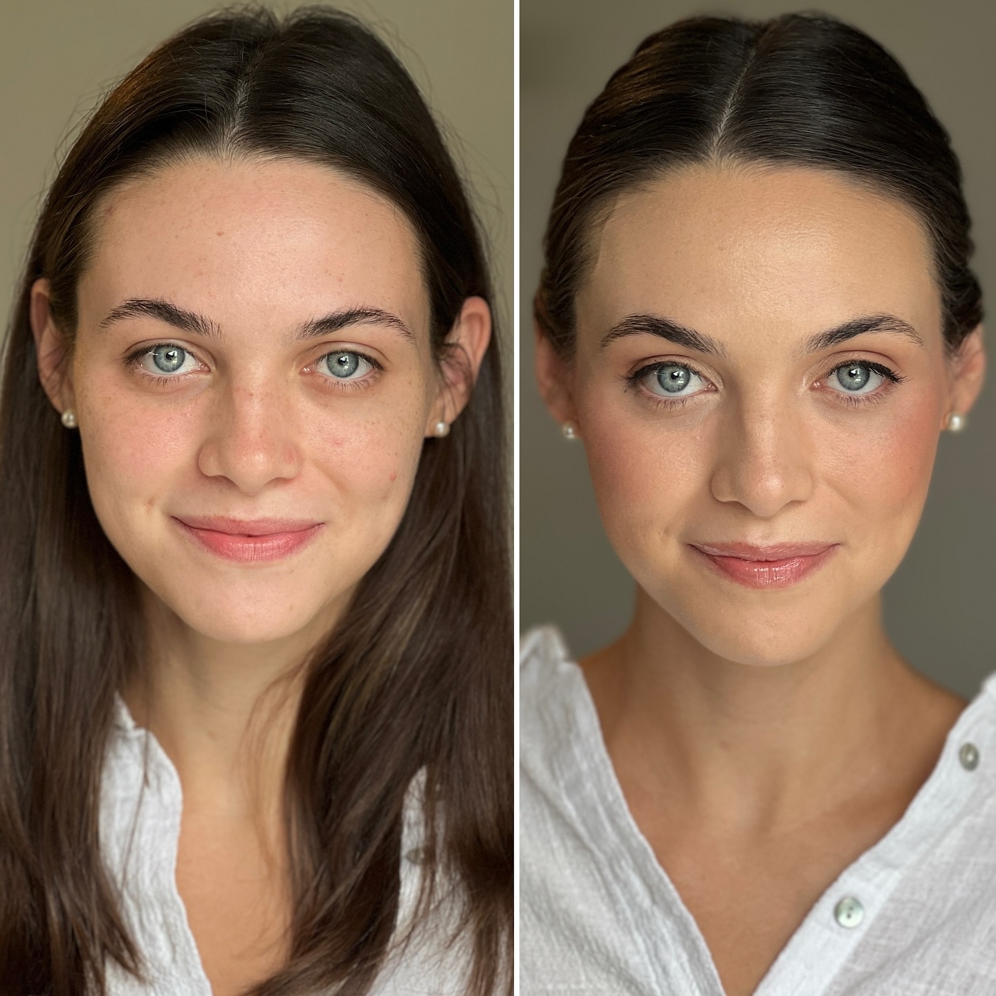 Her beauty radiates from the inside out! This makeup “no makeup look” is one of our favorites. We went with a light amount of foundation, a pop of blush, minimal eyeshadow, mascara, and a tinted gloss
•
Artist Brittney
Stylist Haley