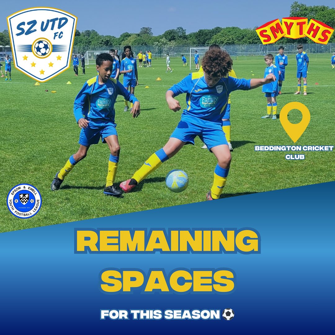 WE’VE GOT SOME FINAL SPACES 👇
📍Beddington Cricket Club
🤝 Sponsored by @smythstoys
Join our teams that play on Saturday mornings and train on a Wednesday or Thursday evening in South Croydon ⚽️
Last remaining spaces for this season
📲DM us for more info