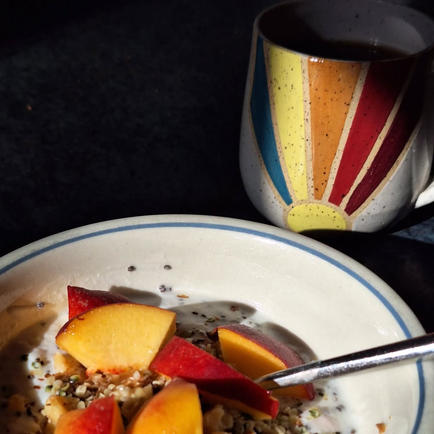 When your new coffee cup matches your breakfast. @clayrush77