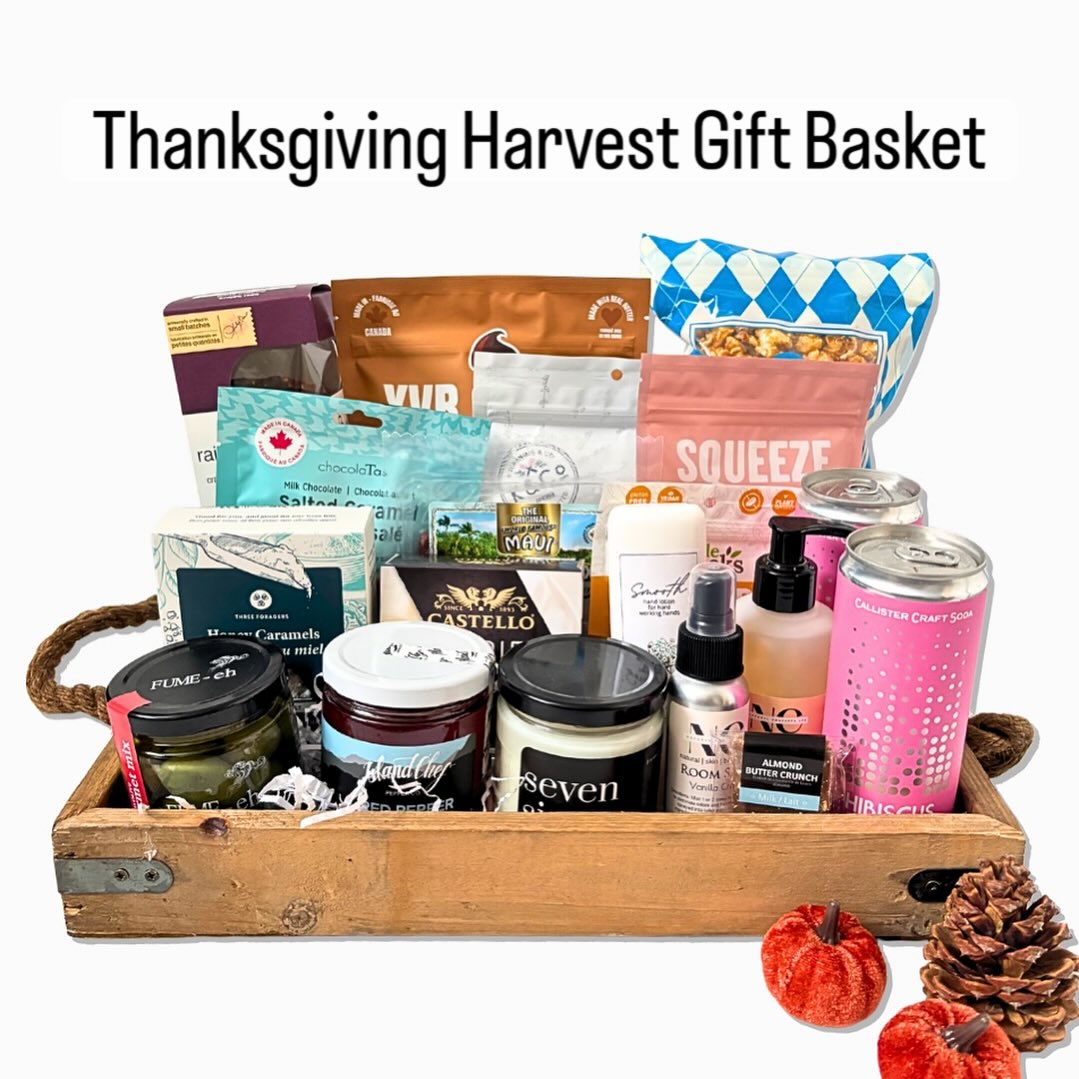 Introducing our Thanksgiving Harvest Gift Basket.
Created with Thanksgiving in mind, this limited-edition basket is filled with gourmet BC treats plus a few home essentials. The perfect way to share the season of thanks.
We’re also adding some beautiful new vessels to the website… stay tuned for more to come!
#ThanksgivingGiftBasket #SeasonOfGratitude #FraserValleyBasketCo #GiftBasketBC #ShopLocalBC #ArtisanMade #FallGifting #ThoughtfulGifting #LimitedEditionGift #ThanksgivingCelebration #CuratedWithCare