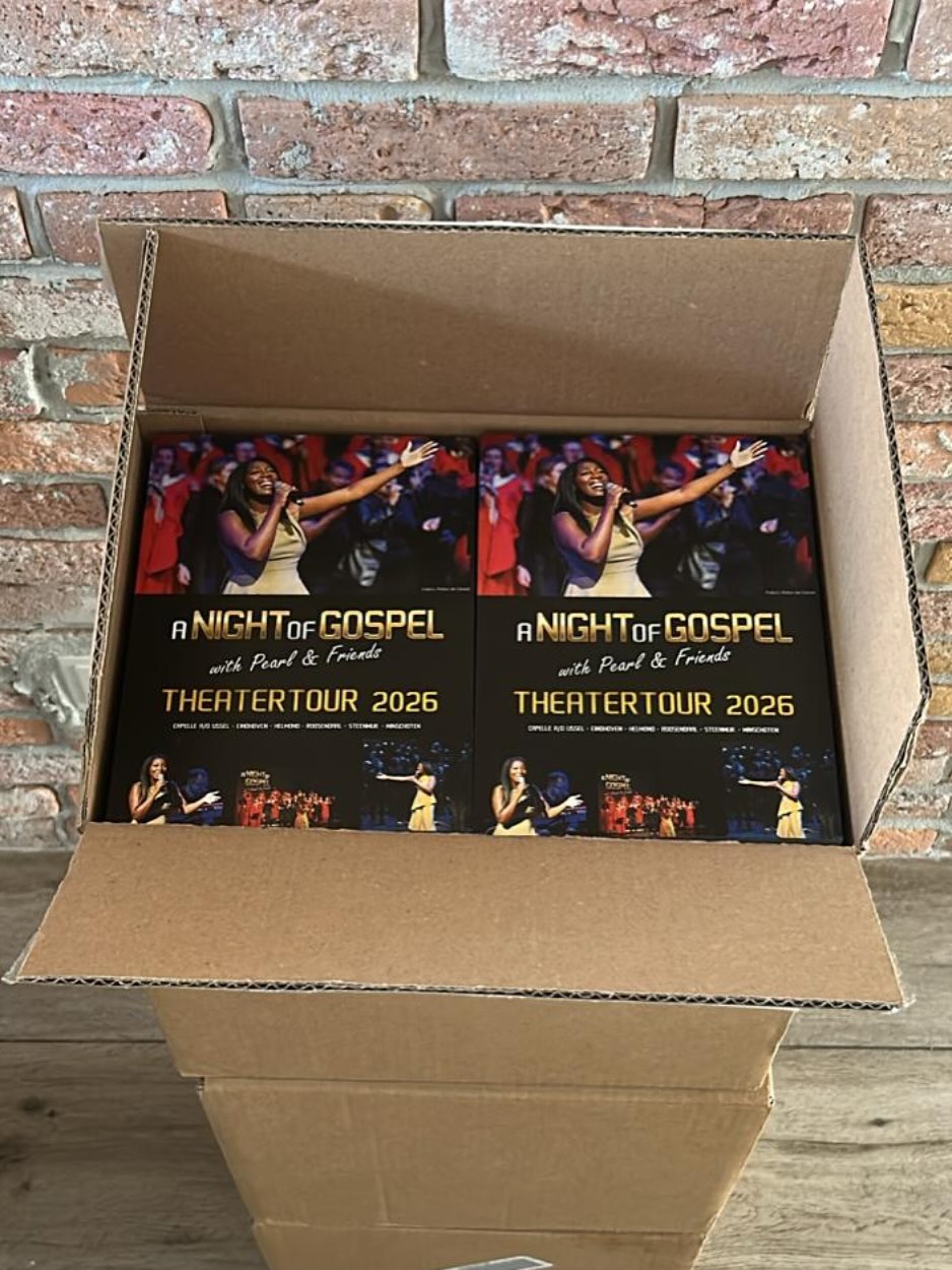 Yes, de flyers zijn binnen! 😍
A Night of Gospel gaat in 2026 weer op tour langs de theaters.
Gospelkoor, live band en geweldige gastartiesten
📍 Tourdata:
2 april – Steenwijk
3 april – Eindhoven
4 april – Roosendaal
10 april – Helmond
19 mei – Capelle a/d IJssel
29 mei – Winschoten
🎟️ Tickets nu al te koop via de theatersites en binnenkort ook via pearljozefzoon.com