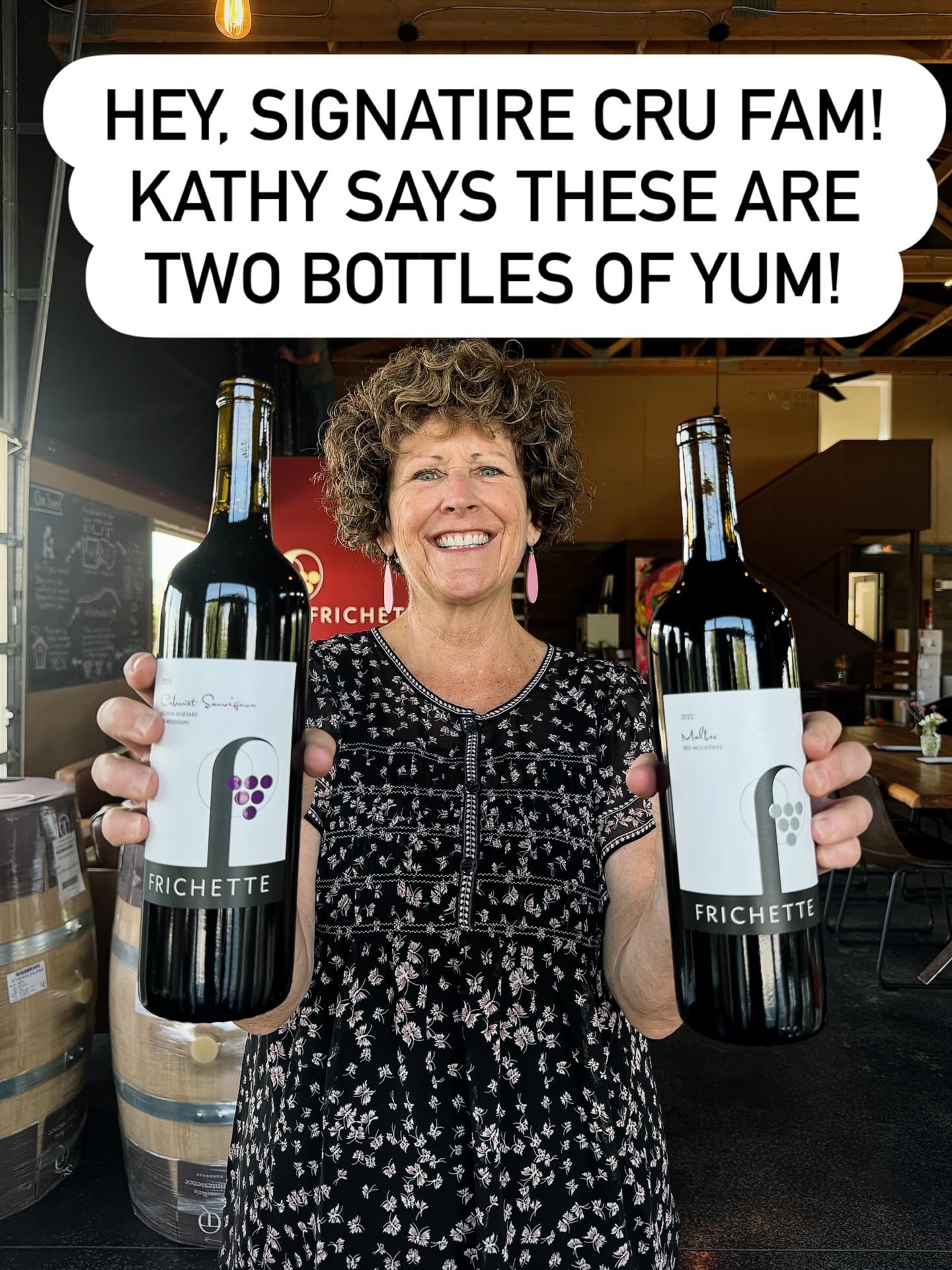 It’s fall allotment time, Signature Cru friends! 🍷 We picked out two new wines for you which are perfect for fall.
*We select 2 bottles of red wine (limited releases or club favs) a quarter for Signature Cru Club.
This Fall Allotment:
2022 Red Path Vineyard Cabernet Sauvignon
2022 Malbec
Your wines are ready for pickup, and when you stop by you’ll enjoy a Signature Flight of five wines plus a surprise mystery pour. (We can’t wait to see if you guess it!)
It’s always a joy and an honor to connect with you, share stories, and celebrate what’s in the glass.
We’re open daily from noon to 5 PM. Stop in when it works best for you.
And if you’re not yet part of the Cru, now’s the perfect time to join and start your journey with us. Your very first allotment is waiting.