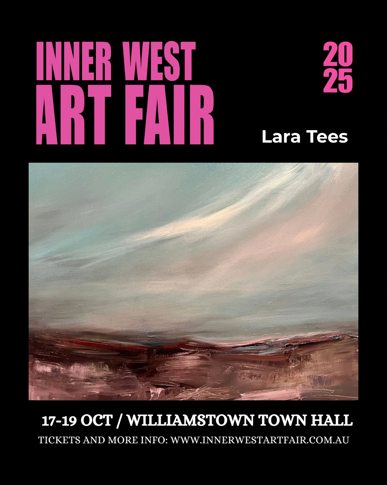 I’m thrilled to be exhibiting at the @inner_west_art_fair from 17-19 October!
It’s shaping up to be an epic weekend with an awesome line up of artist talks, workshops, music, baked goods and more! 😁
And your entry ticket could win you a $250 voucher to spend on any artwork at the Fair!
Follow @inner_west_art_fair and head to their website for all the details and to book your tickets.
Can’t wait to see you there ☺️