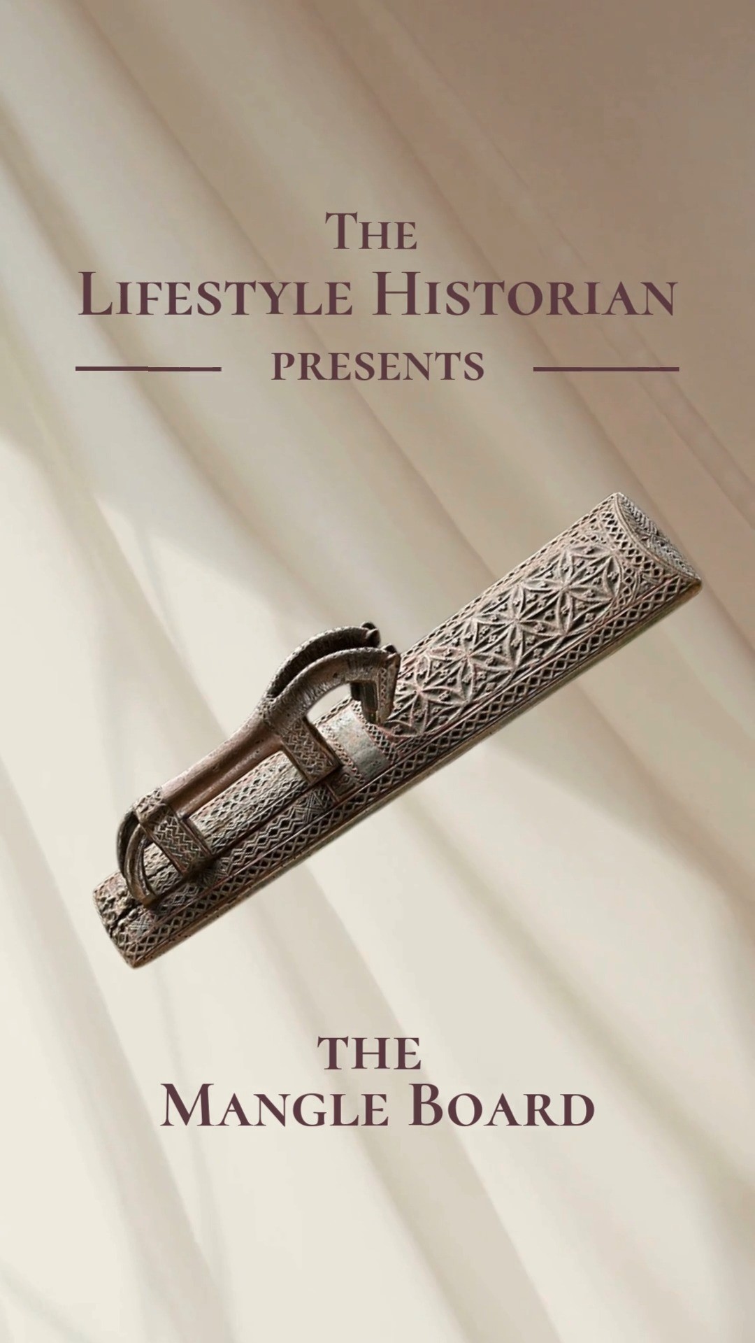 Before electric irons, households relied on the smoothing board, or mangle board, to transform their linens into crisp perfection. Widely used across Northern Europe from the 16th century onward, these boards were paired with a rolling cylinder or cloth-covered roller. The mangle board itself was flat and often carved with patterns, while the roller (called a mangle pin or roller pin) was rolled or rubbed across damp linens laid over the board, flattening fibers and strengthening the fabric.
The process was both methodical and ceremonial. Linen was dampened, wrapped around the roller pin and smoothed under the carved mangle board in rhythmic motions, flattening fibers and strengthening the cloth. In communal washing spaces, the sound of boards tapping echoed across courtyards, turning labor into a shared, almost musical experience.
Carved with hearts, tulips, rosettes, or initials, these boards often reflected the maker’s skill, regional identity, or even personal messages. Some boards were elaborately carved and painted, making wonderful wedding presents and treasured heirlooms.
By the 19th century, industrial mangles and irons began to replace the boards in everyday use, but their intricate carvings, symbolism, and ceremonial associations ensured they survived as folk art, wedding keepsakes, and museum pieces.
Today’s LH Discovery 💡
Some carvings on mangle boards weren’t just decorative, they were messages in wood. Hearts could signify love, initials indicated makers or couples, and specific flowers or patterns might reveal the board’s village of origin.
Music by Bensound.com/royalty-free-music
Artist: Lunar Years
License code: B2PIFNFN8DB0K39M
#thelifestylehistorian #LH #discoveries #learninghistory #historyfinds #MangleBoard #SmoothingBoard #HistoricalTextiles #FolkArt #TraditionalCrafts #EuropeanFolkArt #TextileHistory #HistoricalHousehold #DomesticHistory #WeddingTraditions #HandCarved #WoodenArtifacts #PreIndustrialLife #CraftHeritage #AntiqueTools #FolkCrafts #CulturalHeritage #TextileTools #EuropeanFolkTradition #HouseholdArtifacts