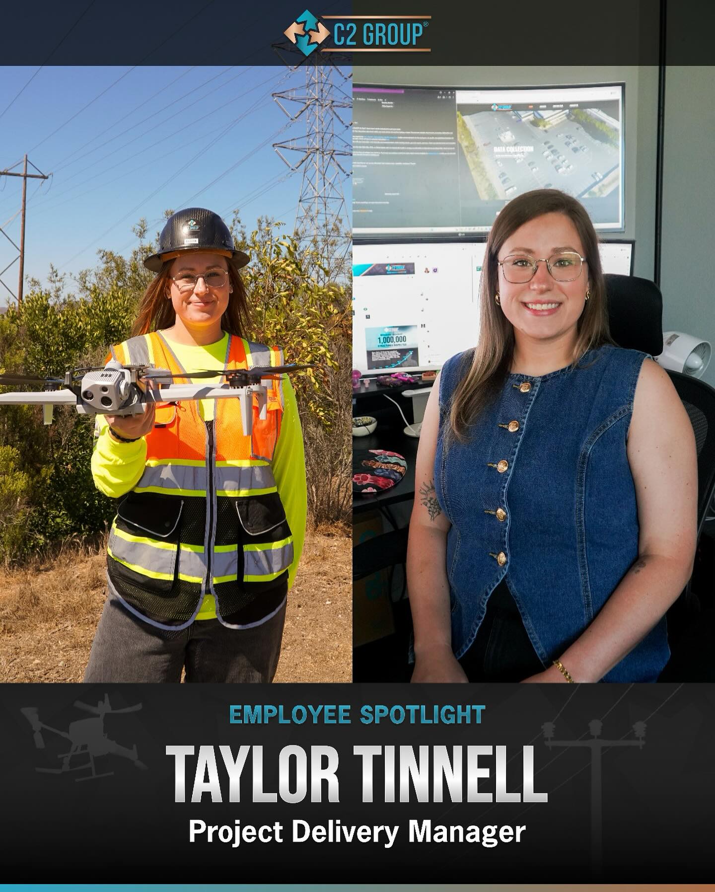๐ทโโ๏ธ From Visual Observer to Project Delivery Manager in 3.5 years.
We asked Taylor Tinnell to share her journey, from growing up in a small town in Kentucky to leading projects at C2 Group. Her story shows how growth, grit, and opportunity can transform a career.
Q: Where did your journey begin?
I grew up in Frankfort, Kentucky, a small town of about 28,000 people. I always knew I wanted more out of life, and California was where I pictured myself.
Q: How did you make the leap from Kentucky to California and into drones?
When I heard about a company in California where flying drones was part of the job, I jumped at it. In Kentucky, flying drones isnโt a common career path, especially not being on the frontlines of wildfire mitigation. It was the chance I needed to build something bigger for myself.
Q: Did you always know this was the path youโd take?
Not at all. At first, I thought Iโd follow in my stepmotherโs footsteps and become a nurse. Later, I considered public healthcare. But deep down, I knew I wanted something different, something innovative that could push me to grow.
Q: You started as a Visual Observer (VO). What motivated you to push for more?
Watching the pilots I worked with every day. Each had their own flying style, their own way of communicating and capturing imagery. I absorbed everything I could from them and built my own style. Eventually, I knew I was ready to take the controls myself.
Q: Did being in a male-dominated industry ever give you pause?
Honestly, I didnโt think about it at first. I saw men doing the job and thought, I can do this just as well, if not better. Thatโs how I approach challenges: focus on the standard, then surpass it. And itโs important for women to be seen and represented in an industry thatโs growing so quickly.
Q: And now?
Since starting as a VO, Iโve grown into a drone pilot, then C2โs QA/QC Manager, and now Iโm a Project Delivery Manager. Each step has given me the chance to learn new skills, lead teams, and deliver projects that make an impact.
At C2 Group, weโre proud to be a WBE (Womenโs Business Enterprise) that creates pathways for talent to rise, lead, and inspire.