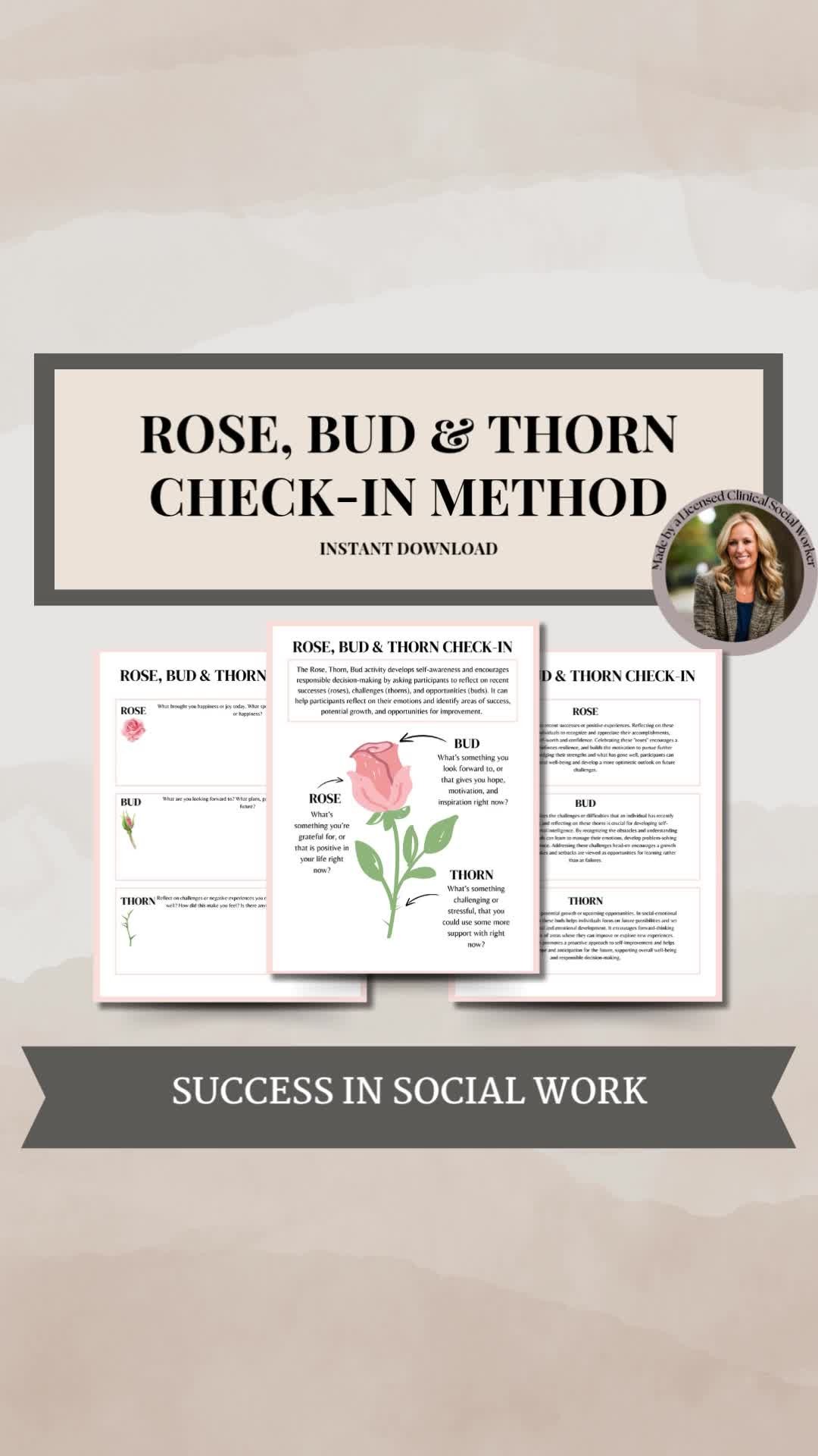 🌹 Rose, Thorn, and Bud Check-In Worksheets 🌿
A simple but powerful tool for self-awareness, emotional growth, and meaningful conversations.
ㅤ
Whether you're a therapist, school counselor, teacher, or caregiver, this reflective check-in activity helps individuals of all ages explore:
ㅤ
✨ Rose – Something positive or successful
🗡️ Thorn – A challenge or difficult moment
🌱 Bud – A hope, goal, or opportunity for growth
ㅤ
Perfect for:
✔️ Social-emotional learning (SEL)
✔️ Building communication skills
✔️ Classroom morning meetings
✔️ Counseling sessions and therapy check-ins
✔️ Group processing or journaling prompts
ㅤ
Designed by a Licensed Clinical Social Worker, these worksheets make it easier for clients or students to pause, reflect, and express themselves in a safe, guided way.
ㅤ
💻 Digital Download – Easy to print or use virtually!
📥 Grab your copy and help your clients, students, or yourself slow down and connect more deeply with what really matters.
ㅤ
#TherapyTools #SELActivities #SchoolCounseling #TherapistResources #RoseThornBud #EmotionalIntelligence #MentalHealthMatters #SocialEmotionalLearning #CheckInTools #SuccessInSocialWork