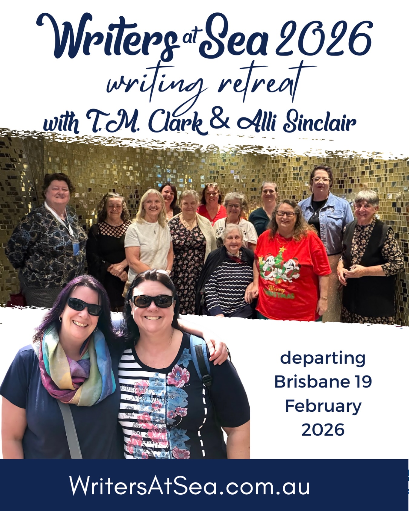 Writing doesn’t have to be a solitary life. On the Writers at Sea retreat, we love to bring together authors who share a love of storytelling and creating a supportive community while travelling. Wherever you are in your journey, we hope you’ll join us to connect, share ideas, attend writing classes and writing time, as well as the fun things like shore excursions, shows and the evening meals.
Get all the details at www.writersatsea.com.au or email us at info@writersatsea.com.au
#WritersAtSea #CreativeCommunity