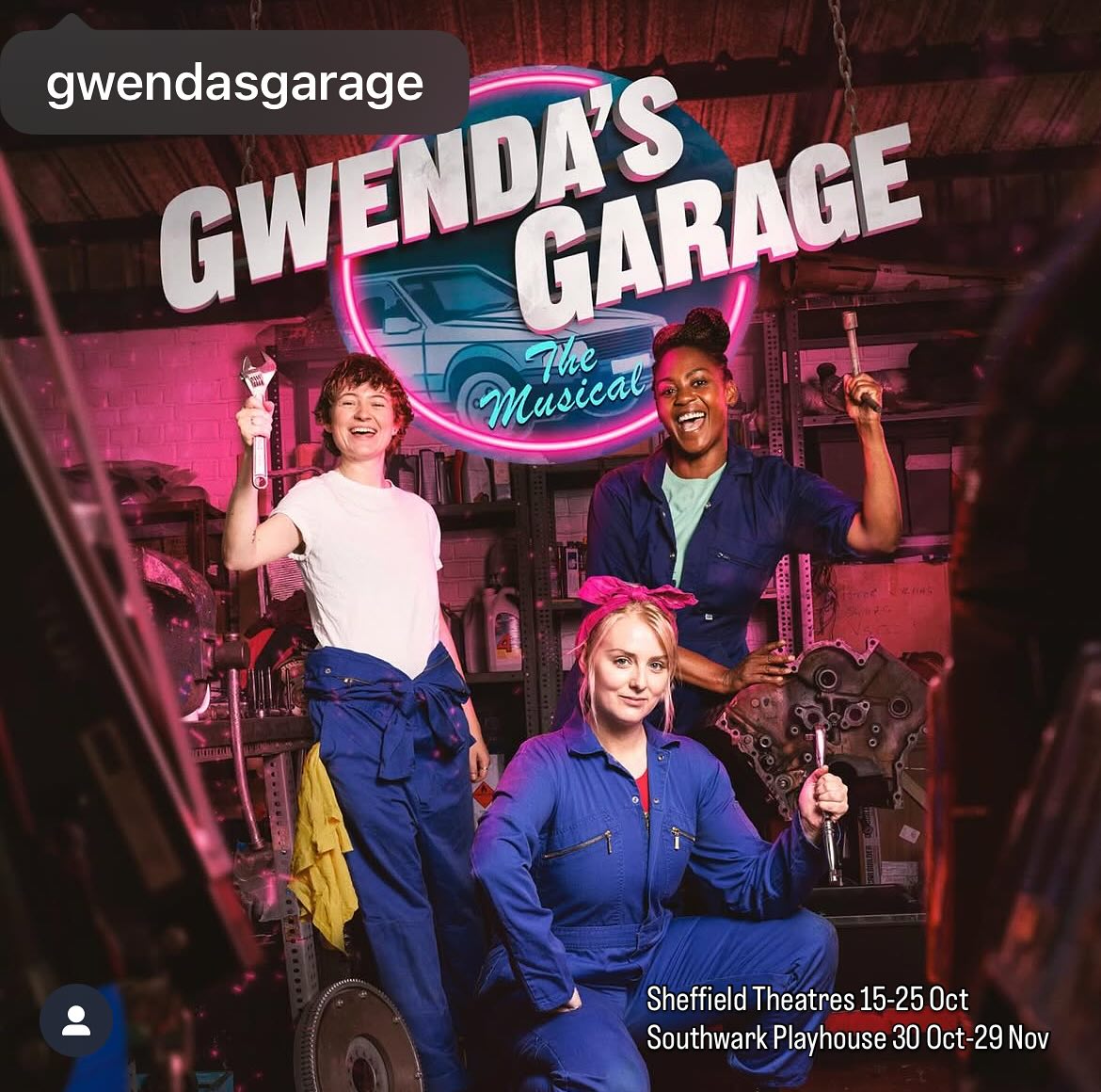 So proud of @nancy_brabin_platt who will be playing #Bev in @gwendasgarage once more after a successful #R&D with @sheffieldtheatres #NewMusical #southwarkplayhouse @swkplay #womenintheatre #1980s #thatchersbritain