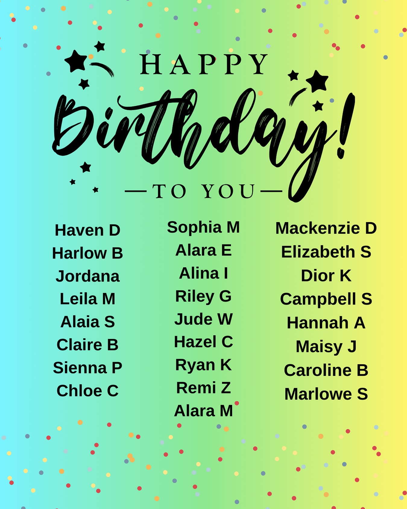 SEPTEMBER BIRTHDAYS 🥳 💕
Happy birthday to all of our dancers born in September!
