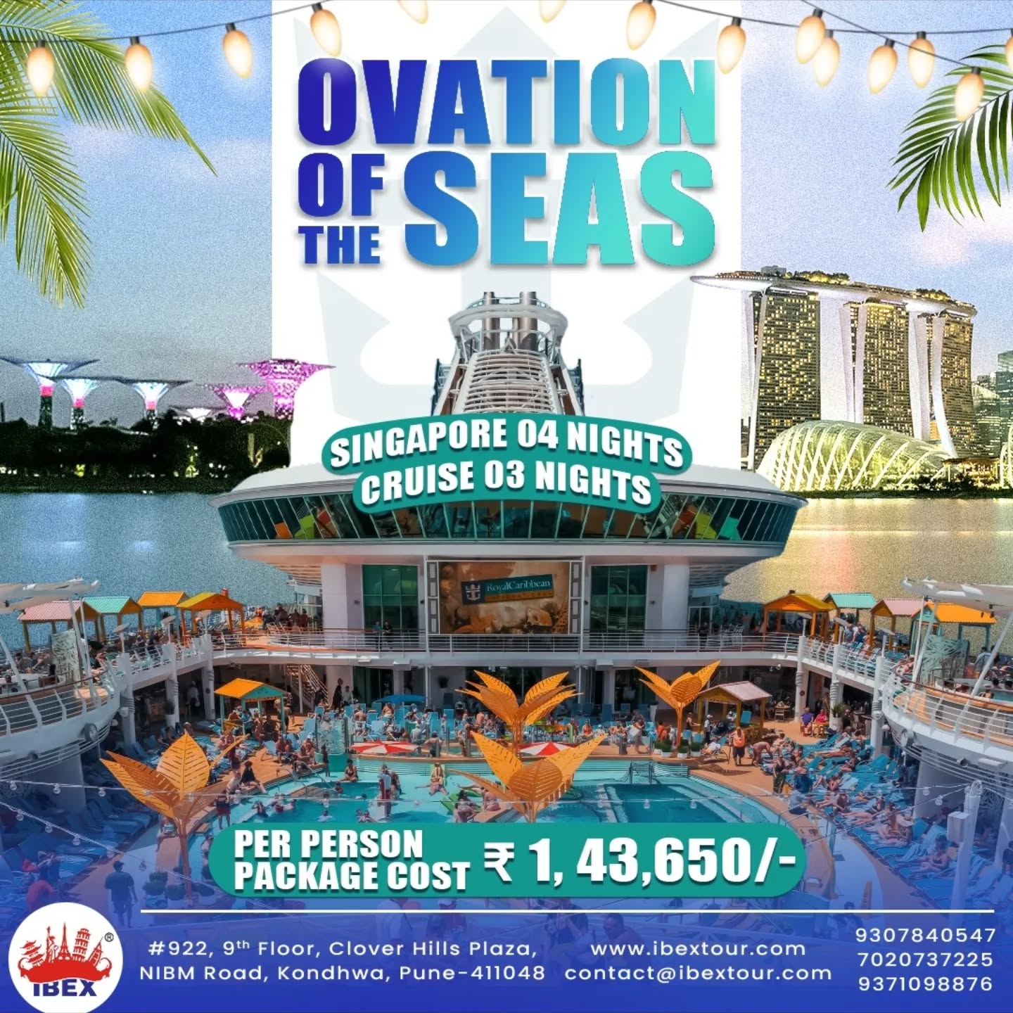 SINGAPORE & CRUISE
07 Nights & 08 Days
➡️04 Nights accommodation in Singapore with Breakfast.
➡️03 Nights accommodation in Cruise.
➡️Return Airport Transfer (Airport–Hotel–Cruise–Airport).
➡️City Tour.
➡️Universal Studio.
➡️Night Safari with Tram Ride.
➡️Garden By The Bay.
➡️Sentosa.
➡️Oceanarium.
➡️Singapore Cruise.
✨Explore the Best of Singapore Cruising with IBEX Tours..!
✅Hassle-free travel, comfortable stays, and expert guidance throughout.
📅Book your dream trip now with IBEX Tours.
📞Call/WhatsApp: 9307840547 / 7020737225 / 9371098876
✈ Let the adventure begin..!
#ibextours #singapore #singaporetravel #cruiselife #cruising #instagramgrowth #explore