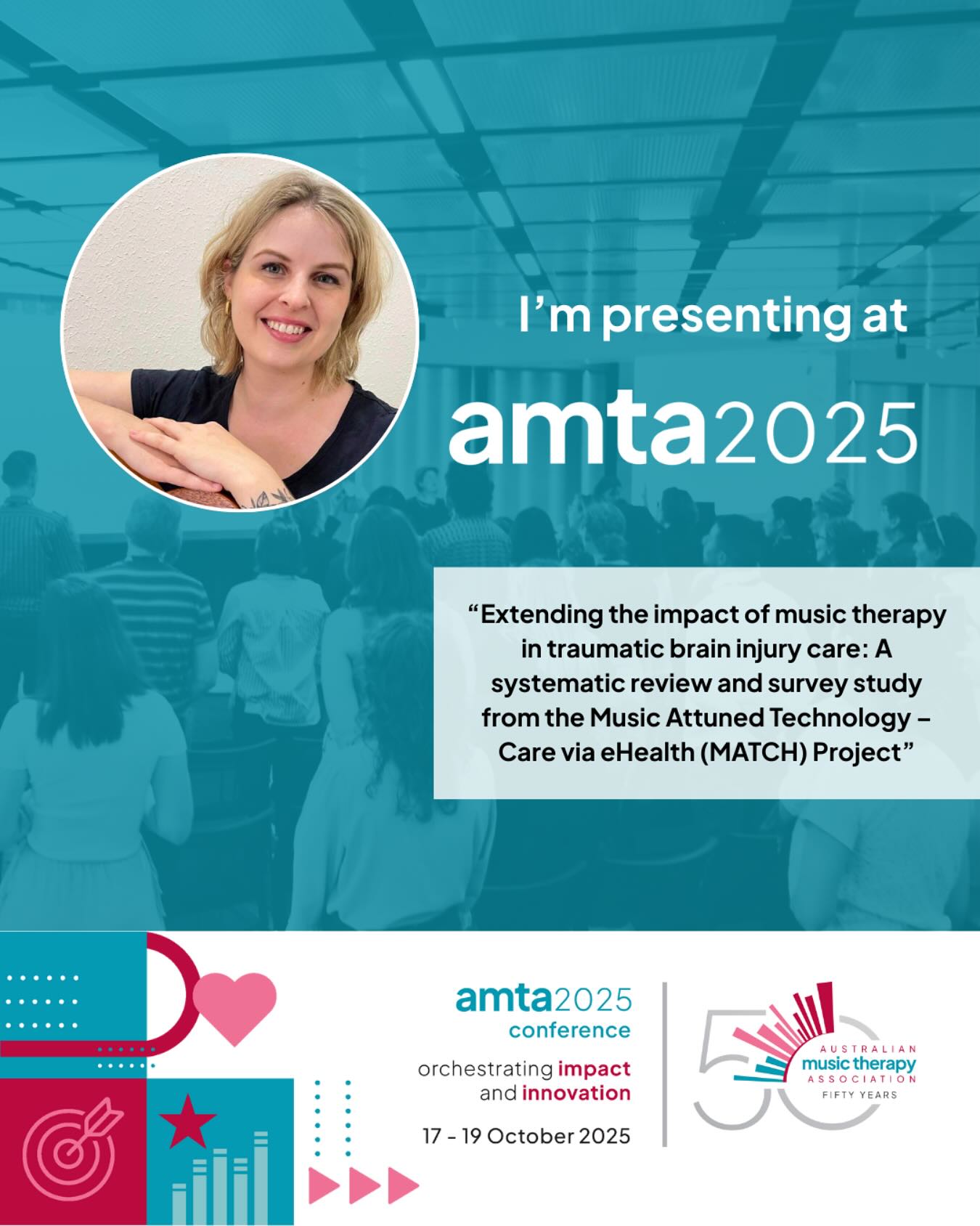 Excited to be popping down to Naarm next month for the 50th AMTA National Conference! I’ll be sharing insights from my PhD research conducted through The University of Melbourne. Very much looking forward to catching up with interstate colleagues and hearing about innovative music therapy being delivered across the country. See you there! 👏🏻👏🏻
Ash