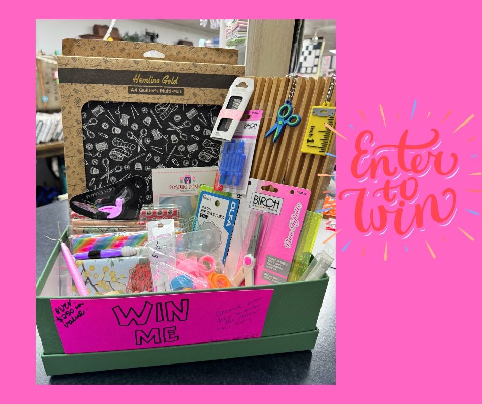 Spend $100 in store in 1 transaction to go into the draw to win this hamper full of sewing goodies.
Drawn 5th Dec
T & C's Apply