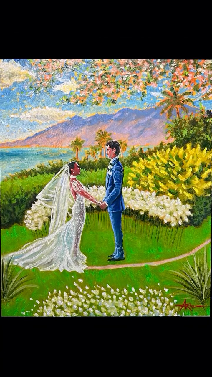 🌺✨ Live Wedding Painting at Hotel Wailea ✨🌺
This moment with Tanner & Caitlin felt like pure Maui magic, the ocean breeze, golden light, and the dramatic West Maui Mountains rising behind them. I painted this scene live on their wedding day at Hotel Wailea, capturing the lush gardens, the Pacific, and the vibrant energy of their love.
🎨 Each brushstroke holds a piece of their story, creating a one-of-a-kind keepsake they’ll treasure forever.
If you’re dreaming of a wedding keepsake as unique as your celebration, I’d love to paint your story too. 🌿💛
#LiveWeddingPainting #MauiWeddingArt #HotelWailea #WestMauiMountains #WeddingArtist #DestinationWedding #MauiWedding #LivePainter #WeddingKeepsake #ArielQuirozArt