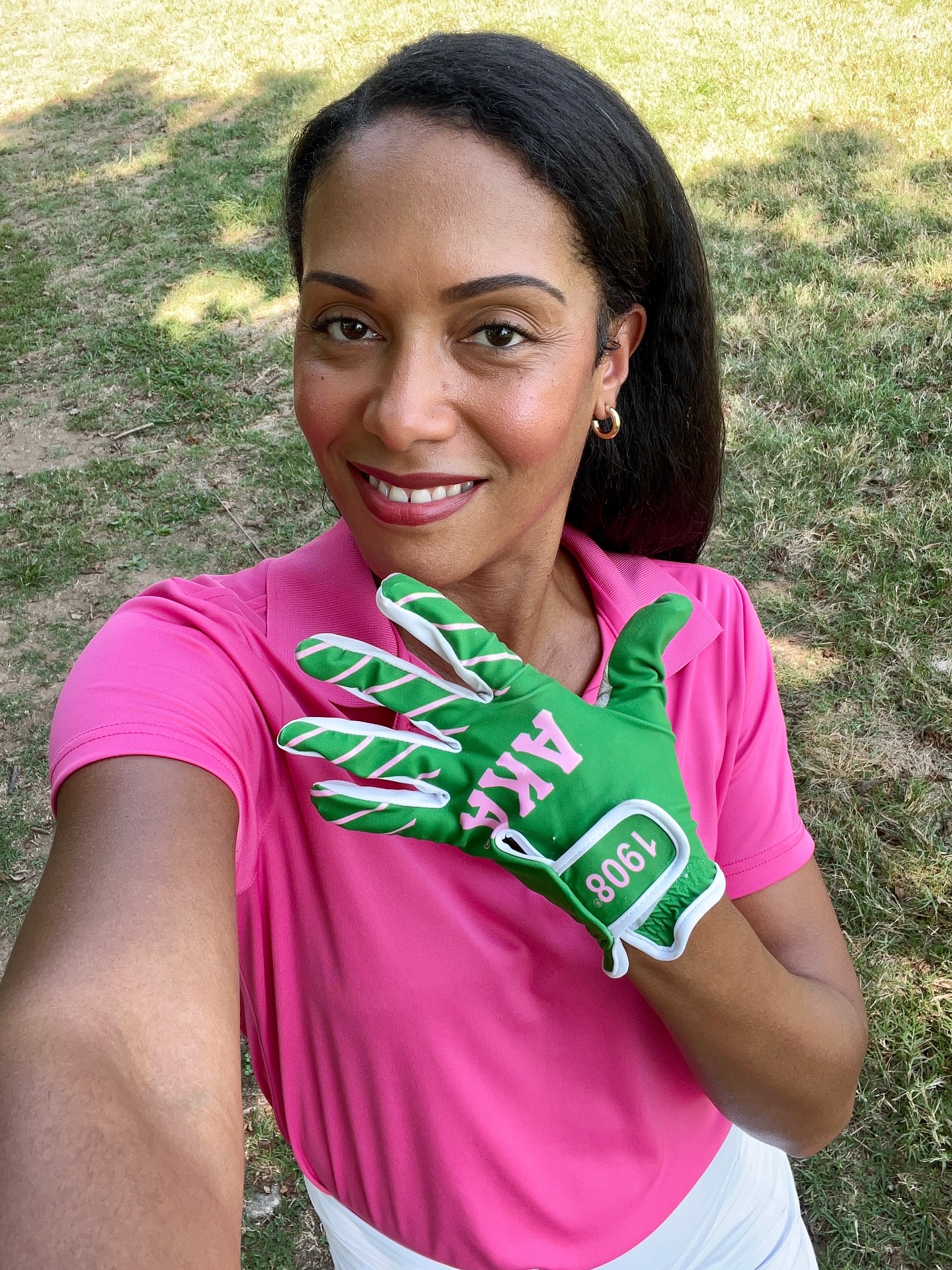The #1 question I get… “Where did you get your AKA Golf Glove?” So I figured she deserved her own post 🤣 
For those always asking I got this glove from @believegreekapparel 
I am a member of #AlphaKappaAlpha and will forever and always rep my Sorority 🩷💚
If the lovely lady in your life is a member of @akasorority1908 and she plays golf she will love this glove. 
This is NOT an AD (I will pin this post so y’all can stop asking me 🤣).
.
.
.
#AKA1908 #AlphaKappaAlphaSorority #ThatPinkThatGreen #PrettyGirls #AKAGolfer #BlackGirlsGolf #NPHC #PhirstPham #GolfGlove