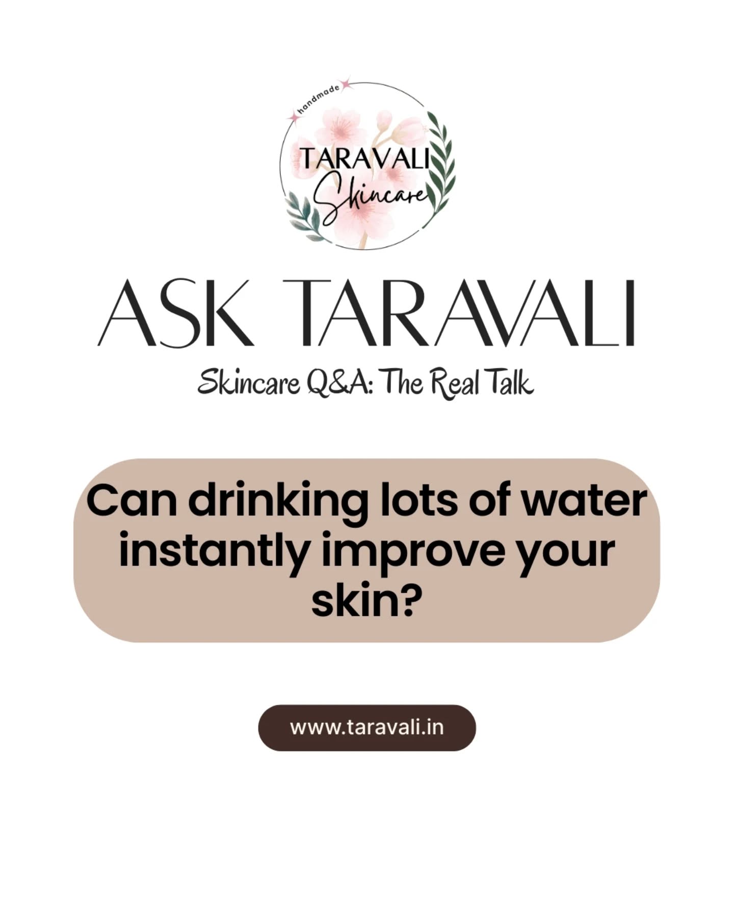 "Just drink water, your skin will glow," said most skincare brands that want to sound wise but skip the science.
Yes, water matters. But is it enough?
Nope.
Your body type, the climate you live in, your profession, even your daily routine, all of these decide how much water you actually need. They also directly and indirectly affect your skin.
And honestly, life gets busy.
Here’s the truth: hydration alone won’t repair a damaged skin barrier.
Drinking water keeps you alive (and slightly dewy), but it won’t rebuild or protect your skin.
That’s the job of barrier-supporting clean skincare, ingredients that lock in moisture, strengthen your skin’s defenses, and keep irritation out.
That’s why every Taravali product is made with barrier-healing oils and botanicals. Because your skin needs more than a bottle of water, it needs real care.
Until next time!