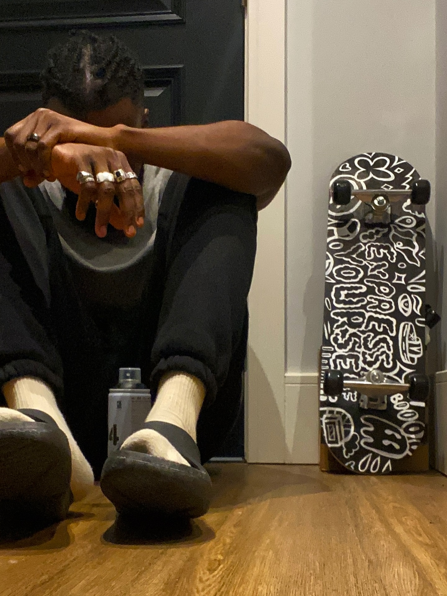 EXPRESS YOURSELF: Painted this skateboard last night, grew a year older this morning. π See you on Saturday at @artfestnottingham . Holds a lot of meaning to me because 10 years ago I began drawing as an amateur in my little student room at the University of Nottingham while studying for my masters degree in Law. 10 years flew by. BOOM! #streetart #skateboard #doodle #nottinghamart #nottingham #artfestnottingham