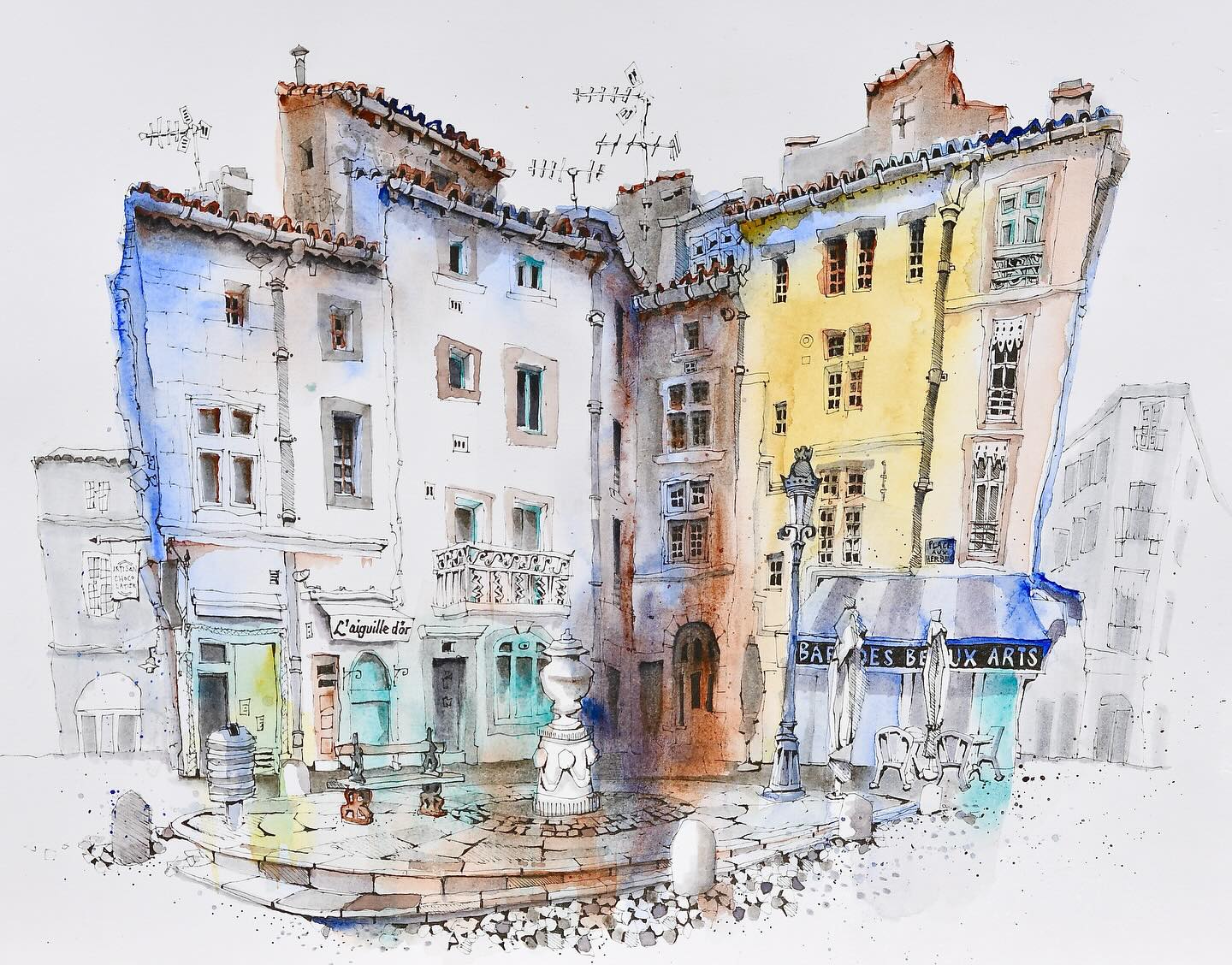 This will be on display at my forthcoming exhibition at the Otmoor Art Fair at Islip Village Hall nr Oxford over the weekend of 4/5 October: a view on Place Aux Herbes in the middle of beautiful Nimes in the south of France 🇫🇷, painted a couple of weeks ago with @ianfennelly and friends. Great subject, great company, great day.
.
#art #artistsoninstagram #drawing #urbansketching #urbansketch #urbansketchers #kunst #oxfordshireartweeks #artist #penandink #penandinkdrawing #sketching #global_sketchers #urbansketchcourse #draw #sketch #artwork #artweeks #nîmes #nimes #placeauxherbes #france #bardesbeauxarts #otmoorartfair
