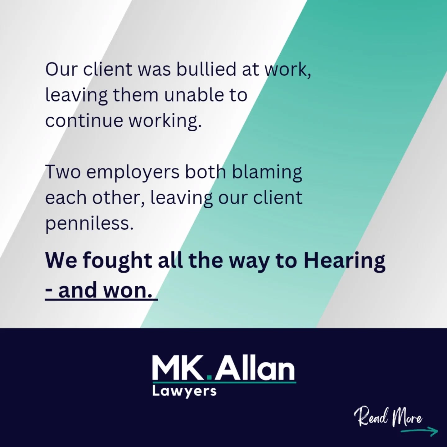 ‼️ Bullied at work? - You may have a claim.
If you have required medical treatment or taken time off work due to psychological symptoms related to work, you may be entitled to compensation benefits.
If you are unsure whether you qualify, we're here to guide you every step of the way.
📩 DM us or hit the link in the bio to chat with our team.