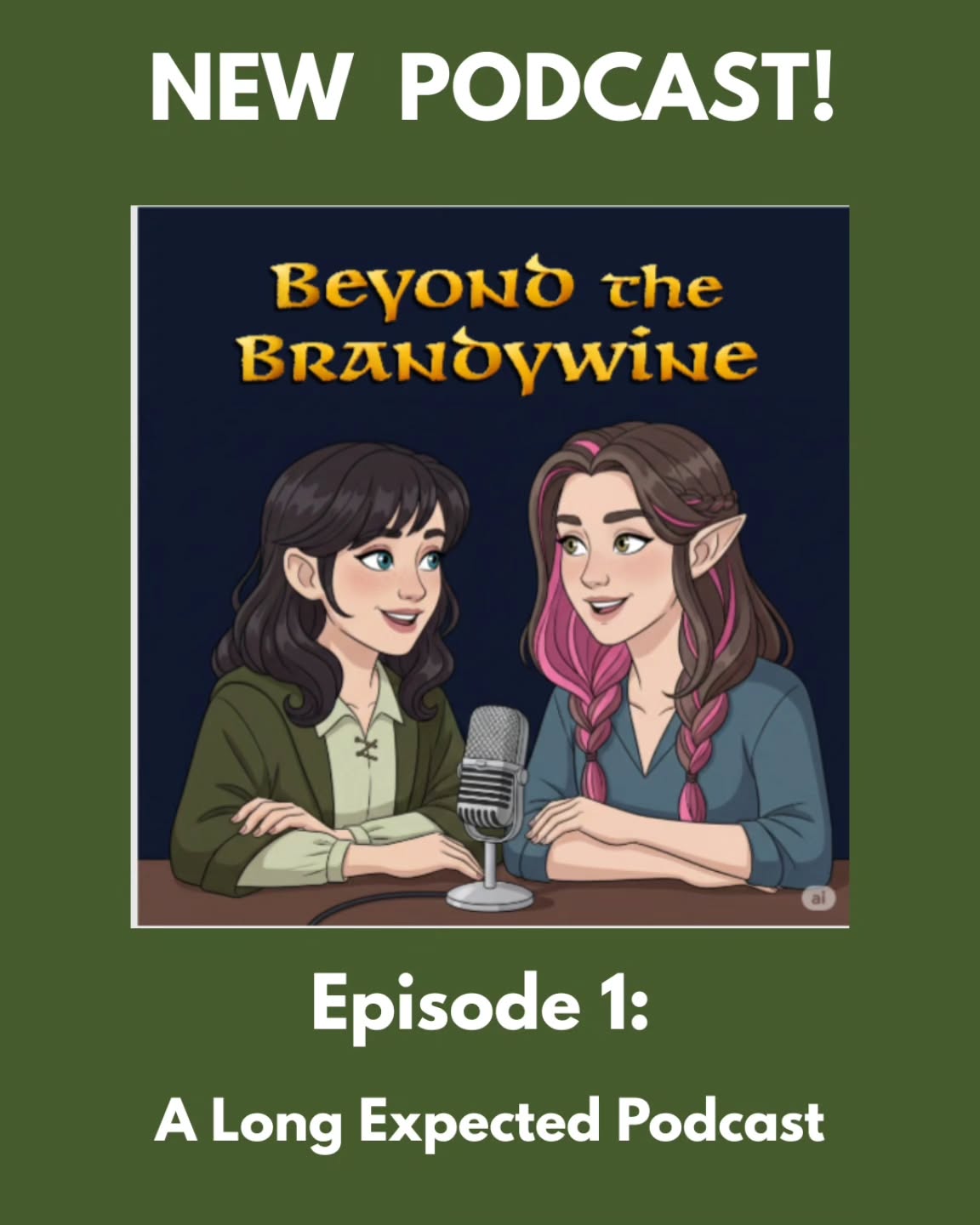 *NEW PODCAST*
Hello fellow wanderers!
Angela and Kelsey here, and we are SO excited to announce the first episode of our podcast: Beyond the Brandywine.
Join us as we talk about anything and everything Lord of the Rings. We chase tangents like Hobbits chasing second breakfast.
Listen to us on Spotify, YouTube, Apple Podcast, and Podbean!
@beyondthebrandywine