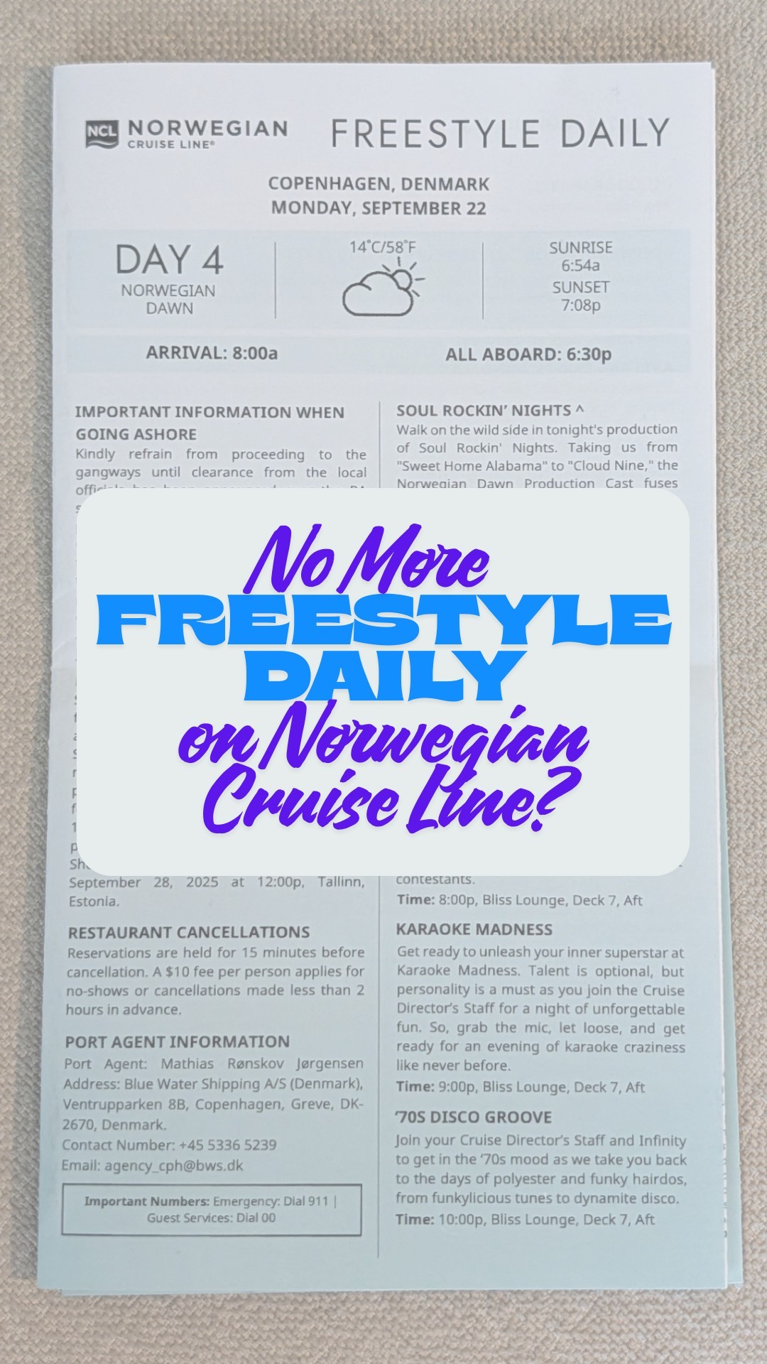 Norwegian Cruise Line has officially stopped delivering paper Freestyle Daily newsletters to cabins each night. 🛳️📰
Instead, guests are expected to use the NCL app to access schedules and events. While this might cut down on paper, it does come with some challenges:
📱 The app only updates the next day’s schedule at midnight
⏰ Morning activities are harder to plan in advance
🧾 Meanwhile, promotional flyers for shops, spa, and CruiseNext are still delivered nightly
I love reducing waste, but this change feels less about sustainability and more about cost-cutting. Would you prefer a paper daily in your cabin or rely on the app?
Link in bio for more cruise tips.
#NorwegianCruiseLine #CruiseNews #CruiseLife #CruiseTips #NCLCruise #CruiseVibes #CruiseVacation #TravelTok