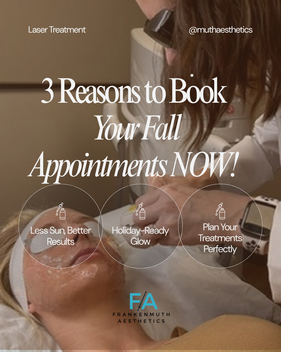 🍂 Top 3 Reasons to Book Your Fall Appointments NOW! 🍂
Fall is the perfect time to refresh your skin and get ahead on your beauty goals. Here’s why you should schedule your Botox, chemical peels, and laser treatments ASAP:
1️⃣ Less Sun, Better Results
With cooler weather and less UV exposure, your skin has the chance to heal and thrive after treatments like chemical peels and lasers. Plus, it’s easier to protect your results when the sun isn’t blazing!
2️⃣ Holiday-Ready Glow
The holidays are just around the corner, and who doesn’t want to look their best for all those photos and events? Starting now ensures your skin is glowing and refreshed in time for the festivities.
3️⃣ Plan Your Treatments Perfectly
Some treatments, like lasers and peels, require downtime or multiple sessions for optimal results. Booking now gives you plenty of time to achieve that flawless, radiant look before the busy holiday season.
✨ Don’t wait—fall is the season to invest in YOU! Book your consultation today and let’s create a personalized plan to help you look and feel your best.