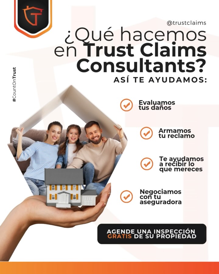 ✨ En Trust Claims Consultants nos encargamos de que nunca estés solo frente a tu aseguradora. Nuestro trabajo es defender tus intereses y asegurarnos de que recibas lo que realmente mereces.
Así te ayudamos:
✅ Evaluamos tus daños
✅ Armamos tu reclamo de principio a fin
✅ Te ayudamos a recibir la compensación justa
✅ Negociamos directamente con tu aseguradora
📍 Atendemos a homeowners en Florida Central con un servicio profesional, cercano y transparente.
🔎 ¿Tu propiedad sufrió daños o quieres una segunda opinión sobre tu póliza?
👉 Agenda hoy mismo una inspección GRATIS de tu propiedad y da el primer paso hacia una reclamación justa.
#TrustClaims #FloridaCentral #PublicAdjuster #HomeownersFlorida #PropertyClaims #AjustadoresDeSeguros #SegurosDeHogar #reclamosdeseguros #florida