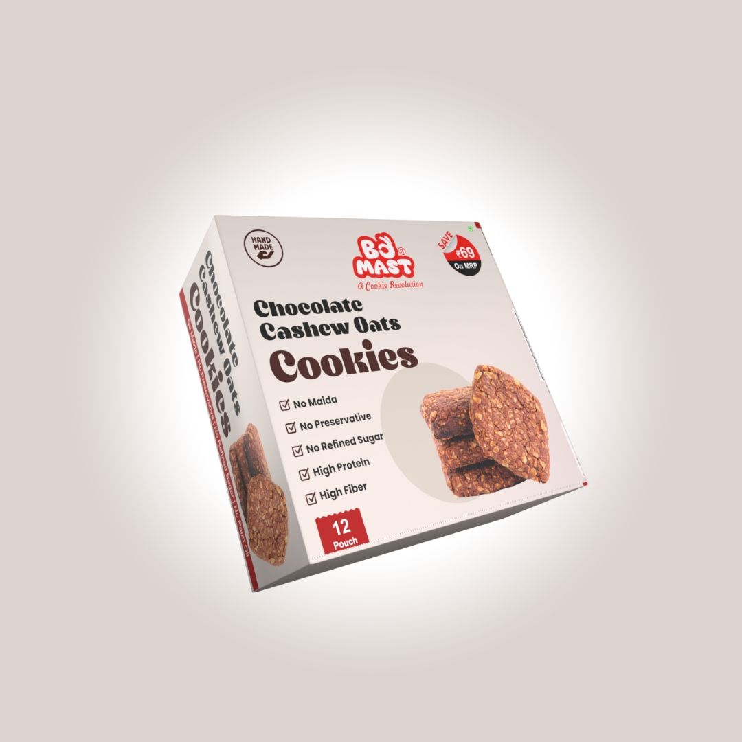 🍫✨ BoMast Chocolate Cashew Oats Cookies – 12 Pouch Pack ✨🌾
Craving something chocolaty, crunchy, and healthy? 🍪💚
Our Chocolate Cashew Oats Cookies bring together the richness of real chocolate, the crunch of premium cashews, and the wholesomeness of oats – making snacking both tasty & guilt-free.
✅ No Maida
✅ No Refined Sugar
✅ No Palm Oil
✅ No Preservatives
Perfectly baked for those who love the nutty crunch of cashews and the indulgence of chocolate, these cookies are ideal for kids, fitness lovers, office snacking, tea-time, and travel munchies.
✔ 12 handy pouches for everyday convenience
✔ Rich in fiber, protein & natural energy
✔ A healthier alternative to sugary, processed cookies
✔ Crafted with love for mindful eaters & cookie lovers alike
Switch to a smarter indulgence – BoMast Cookies: Where Taste Meets Health!
📍 Order now at 👉 www.bomastcookies.com
#BoMastCookies #ChocolateCashewCookies #HealthyCookies #CashewOatsCookies #ChocolateCookies #GlutenFreeIndia #NoMaida #NoRefinedSugar #NoPalmOil #NoPreservatives #HealthySnacking #FitnessSnacks #CleanEating #HealthyLifestyle #WholesomeSnacking #MindfulEating #SnackSmart #HealthyIndia