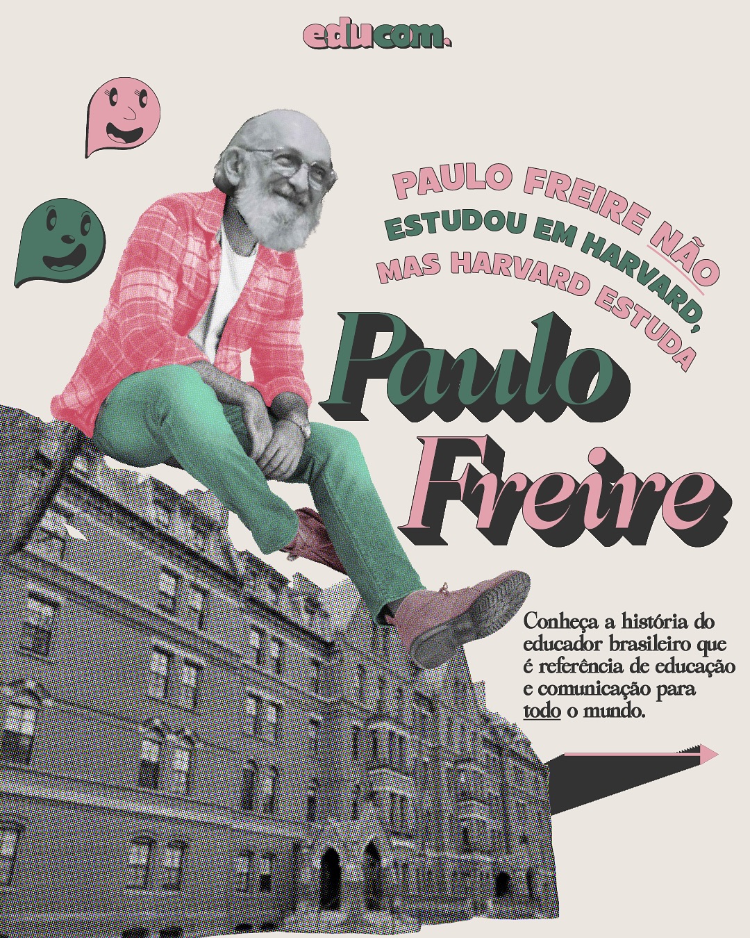 Continuando nosso especial da semana dedicada a Paulo Freire, hoje falaremos um pouco mais de sua história em conjunto com suas contribuições.
Já parou para pensar que Paulo Freire, brasileiro e nordestino, é referência mundial?
#paulofreire #educom #ufu #sósefazjunto