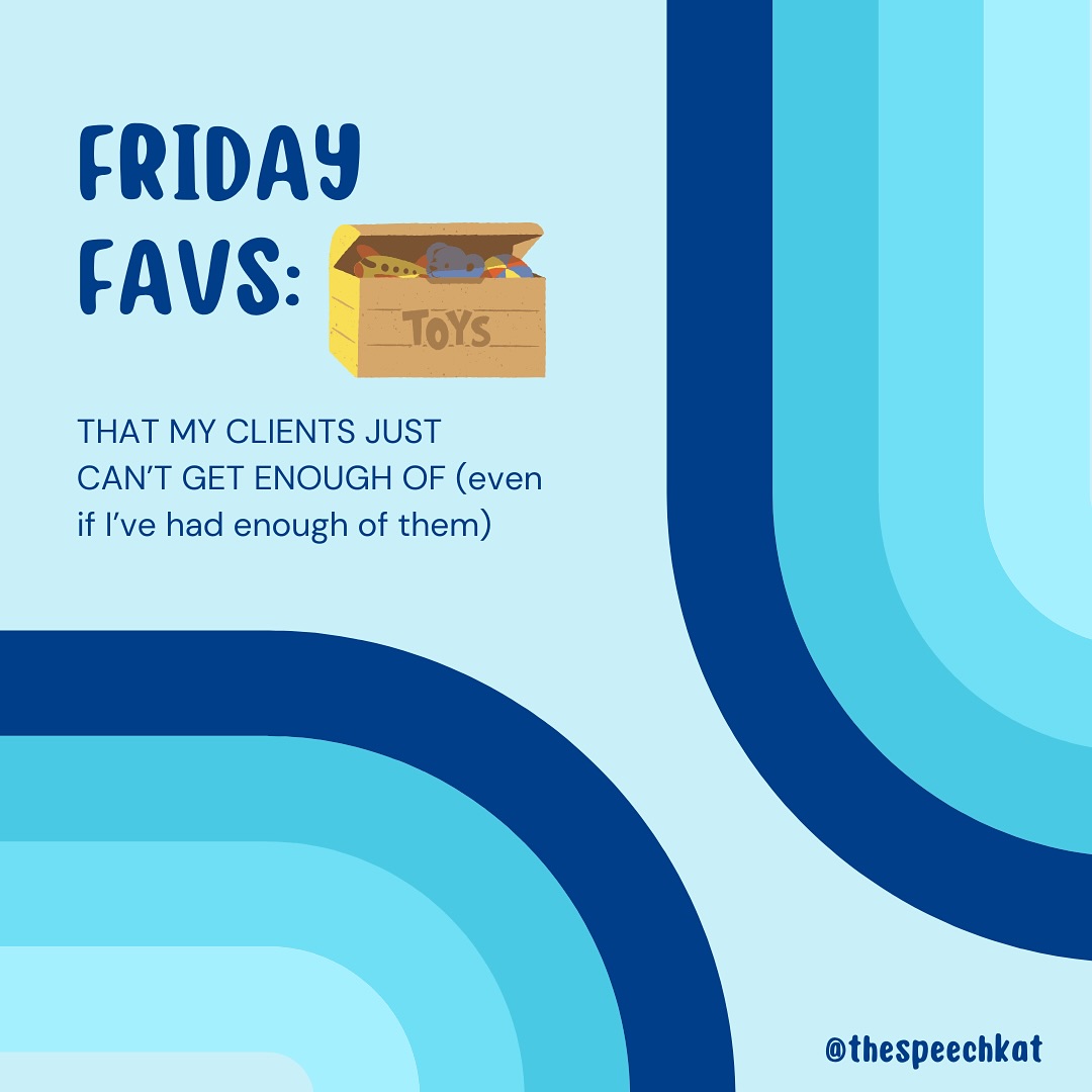 🧸FRIDAY FAVS: TOYS 🧸
Scroll to the end because I PROMISE it gets better than Pop Up Pirate & Pop Up Pig 😜 
#speechpathology #speechlanguagepathologist #speech #speechtherapy #slpgrad #slpcf #slpclinicalfellow #slpcfy #slp2b #medslp #slp #pediatric #pediatricslp #playtherapy #therapy