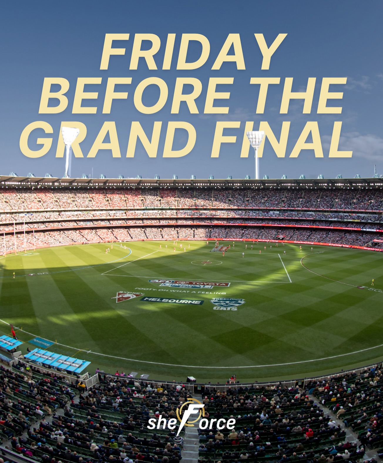 We’re taking a well-earned break this Friday to celebrate the AFL Grand Final weekend. 🏉✨
Our team will be off site and out of office for the public holiday swapping hi-vis for team colours and enjoying the footy with family and friends.
Wishing everyone a safe and fun long weekend! 💜
#Sheforce #GrandFinal #AFL #BuildingSuccess #PeoplePartnershipsEquality