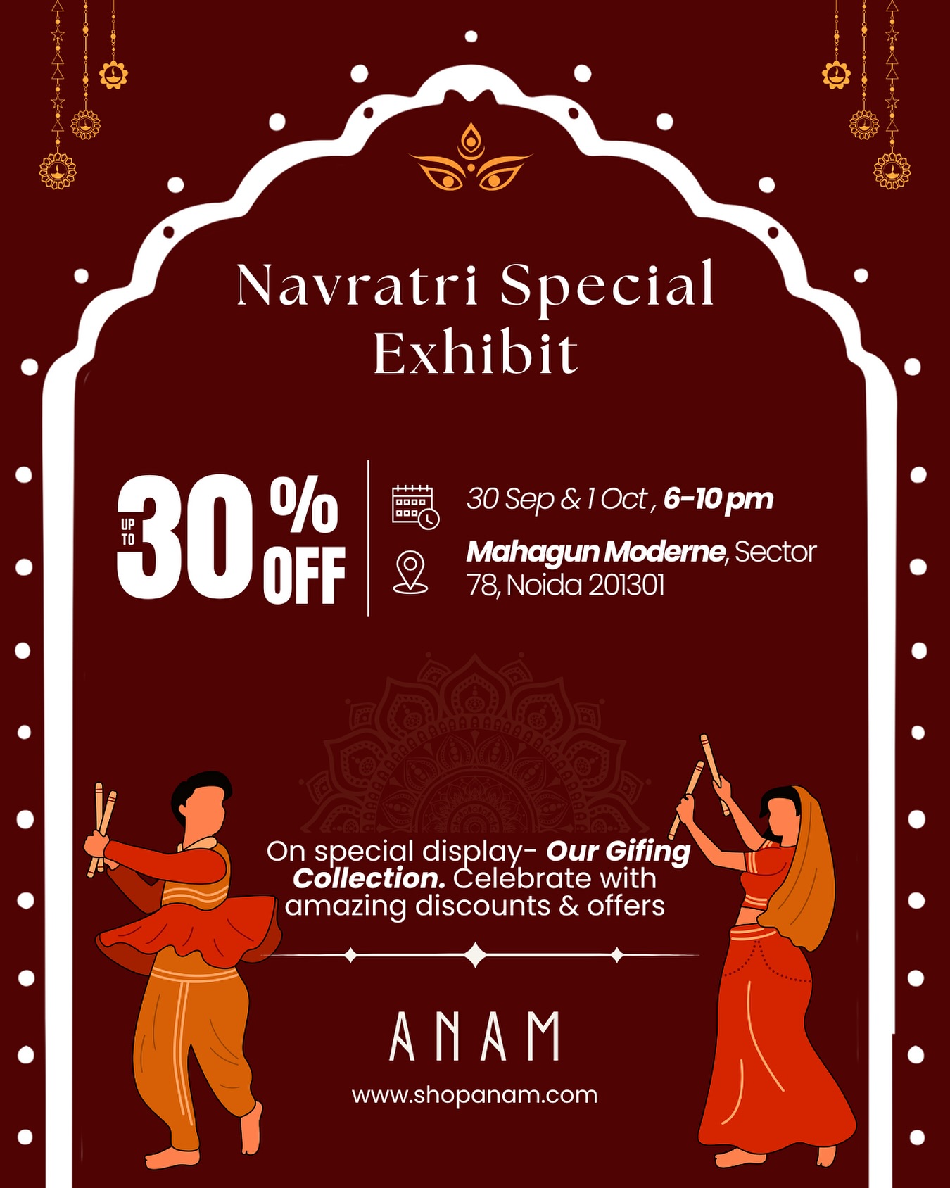 ✨ Join us this for our special Navratri exhibit on the auspicious occasion of Ashtami and Navami 🛕
Explore our gifting range 🎁 and indulge in handblock printed gorgeousness 💖
📅: 30th Sep and 1st Oct
🕒: 6pm-10pm
📍: Mahagun Moderne, Sector 78, Noida 201301
Cant wait to see you there!! 💖
(Exhibition, fashion and lifestyle, navratri mela, durga puja, shopping, handblock print, dandiya, dandiya night, garba)