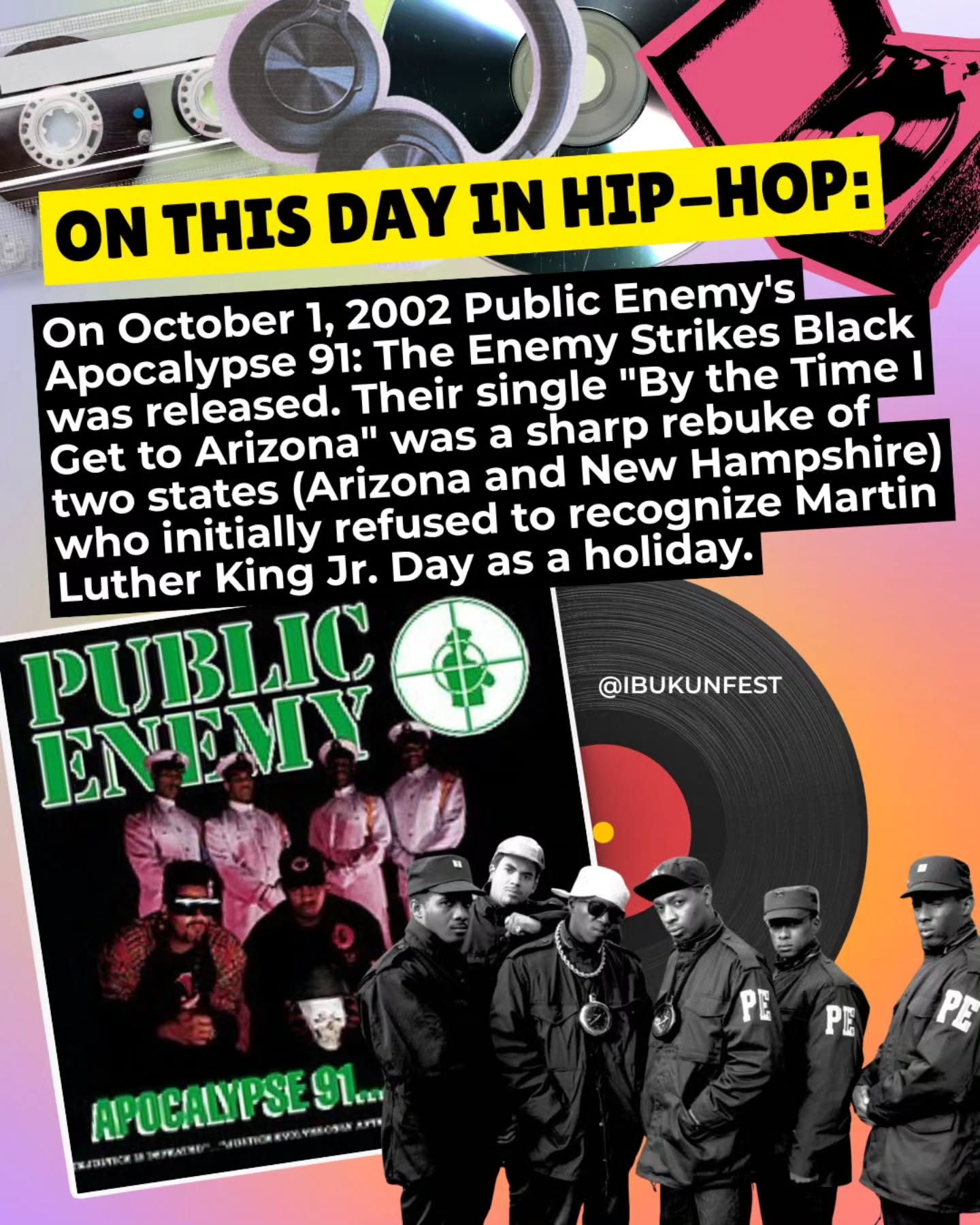 On October 1st we celebrate @publicenemy for their NECESSARY contribution to hip-hop!βπΎπ€