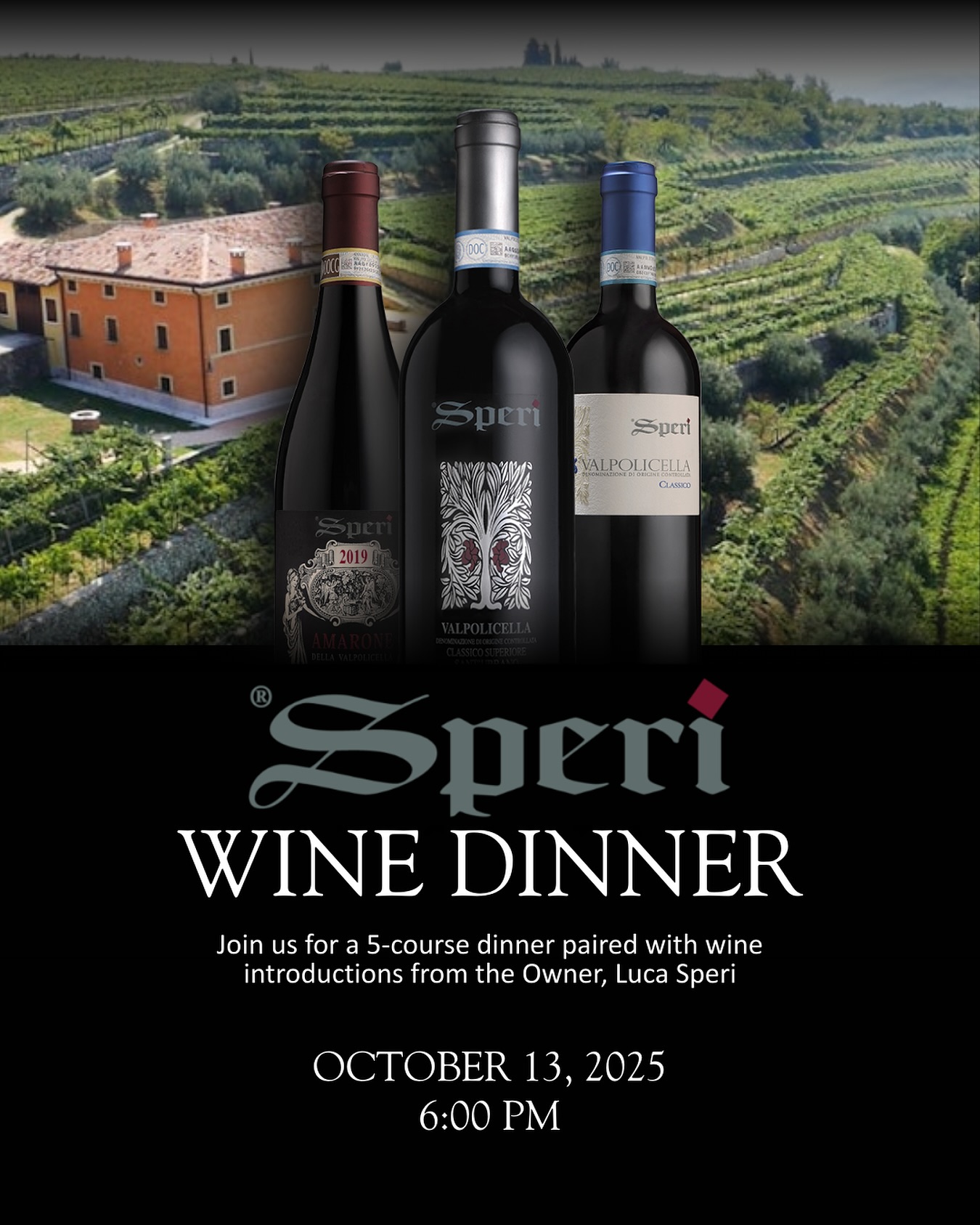SOLD OUT: Join us on October 13th for an exclusive wine dinner with @speriwinery ๐ท
Owner, Luca Speri will be joining us to introduce their wines and share the history of their winery. Food pairings and special retail pricing on all bottles.
To RSVP: Email ZarlettiRestaurant@gmail.com
Seats are limited! Reserve your table today.
#mkefoodies #winedinner #speri #mkeeats #mkeevents