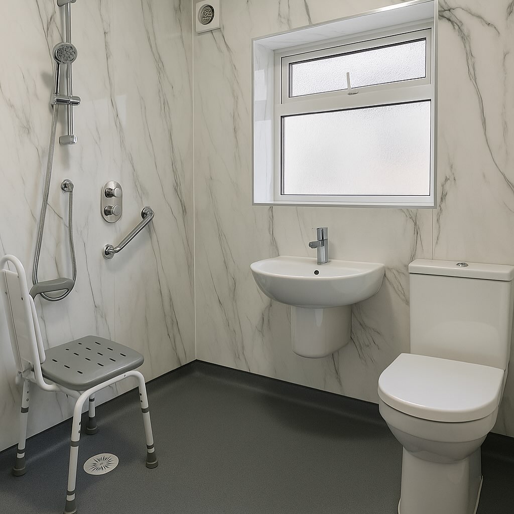 ✨ Another Stunning Wet Room by Southend Bathrooms ✨
Our team has recently completed this beautiful, fully accessible wet room – designed, supplied, and expertly fitted from start to finish.
With a modern walk-in shower area, slip-resistant flooring, stylish marble-effect wall panels, and carefully placed grab rails, this bathroom blends safety with elegance. The fold-down shower seat, wall-hung basin, and comfort-height toilet ensure maximum practicality without compromising on style.
At Southend Bathrooms, we specialise in assisted living solutions, creating safe, comfortable, and stylish spaces that truly transform daily life. Every detail is carefully thought out – from easy-clean finishes to smart layouts – making independence at home possible while looking fantastic.
If you or a loved one are considering upgrading to an accessible bathroom, get in touch today. Our friendly design team will help you plan the perfect solution, tailored to your needs.
📍 Visit us in Southchurch Road, Southend
📞 Call: 01702 844321
🌐 www.southendbathrooms.co.uk
