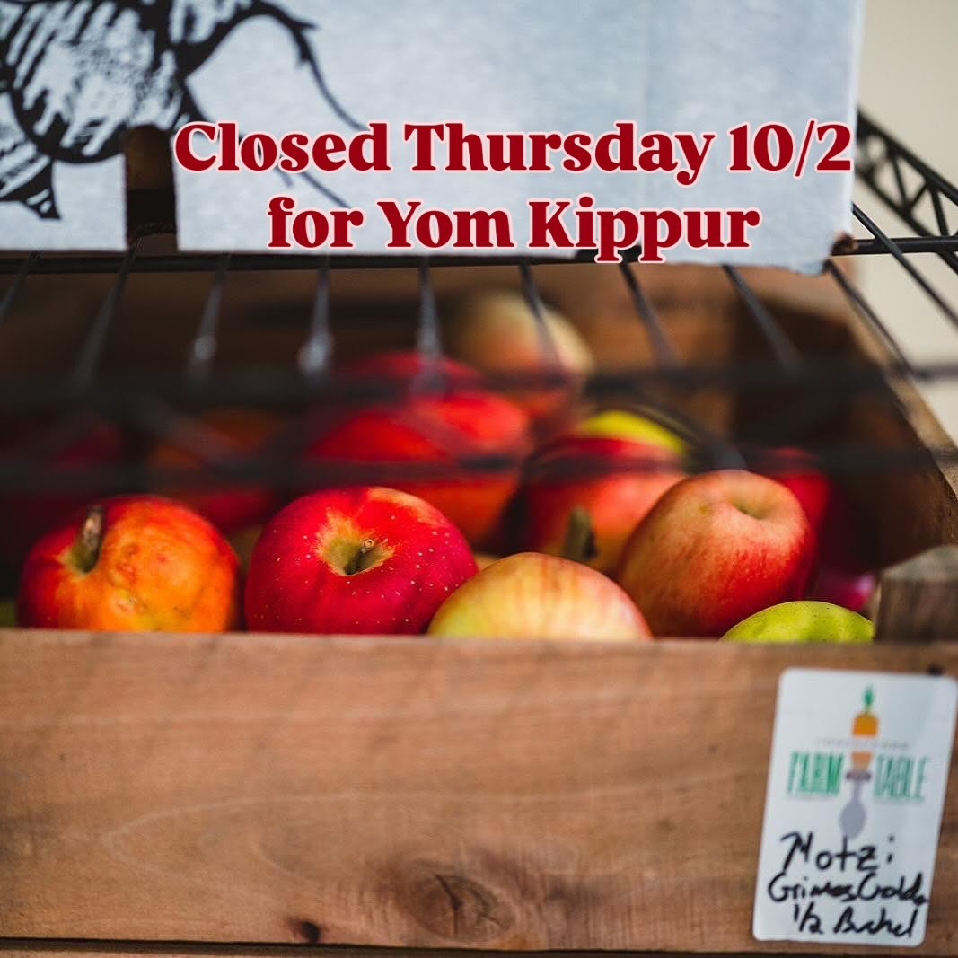 We are closed this Thursday 10/2 in observance of Yom Kippur. Regular hours Friday and Saturday + peach focaccia this Friday. 🍎🌾