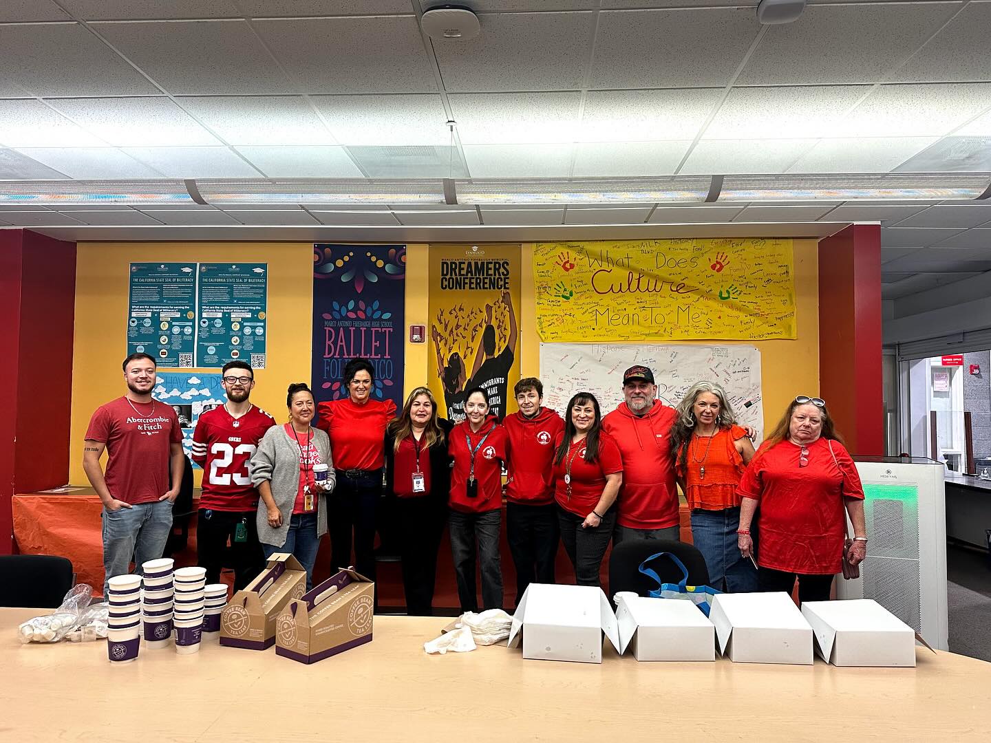 On Thursdays, we wear red! Shout out to Firebaugh HS for their support! #RedForEd #WeAreCTA #StrongerTogether