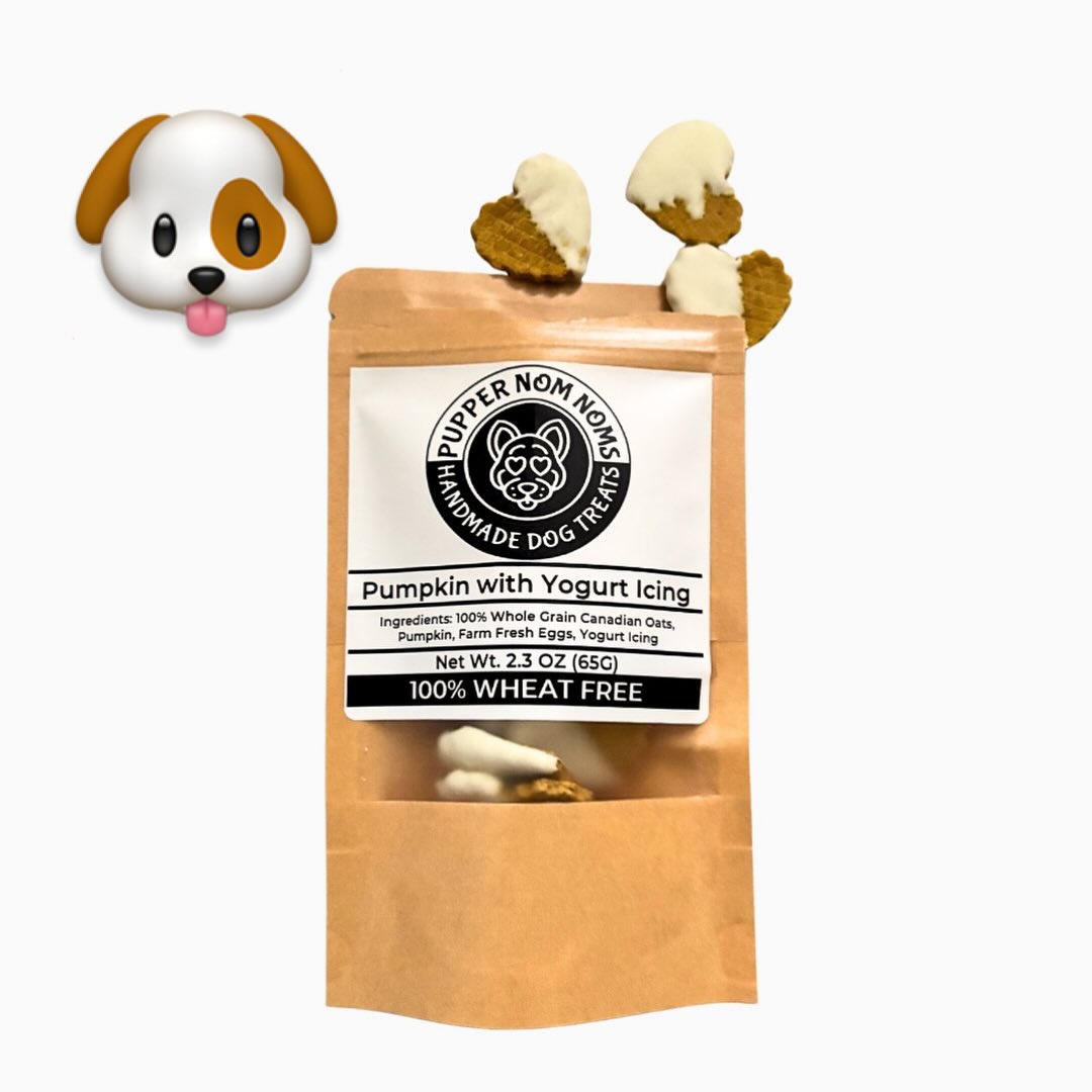 Because pups deserve something special too 🐶💕 Sorry kitties 😿.
Introducing Pupper Nom Noms – heart-shaped pumpkin treats with yogurt icing, made locally in Abbotsford. Add them to any curated gift basket, or include them when you Create Your Own Gift. A tasty surprise for the four-legged family members!
#DogTreats #PumpkinTreats #MadeInAbbotsford #PupperNomNoms #DogLovers #GiftBasketsCanada #SupportLocalBC #PetFriendlyGifts #CreateYourOwnGift #FraserValleyGifts