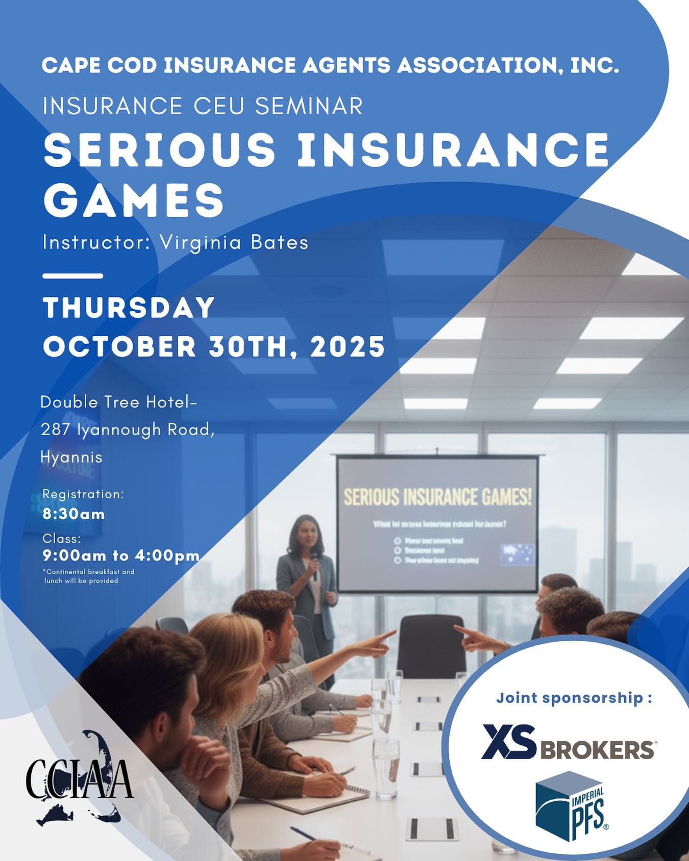 Serious Insurance Games are BACK! 🎮
Don’t miss the return of Virginia Bates’ famous seminar: Serious Insurance Games!
It’s the most fun way to cover Commercial Liability, Property, Auto, Workers Comp, and more using game show formats like Familiar Feud and the $25 Pyramid.
Date: October 30, 2025
Deadline: Oct 24, 2025
Thanks to our sponsors: XS Brokers & IPFS
Register Now! https://capeagents.com/education/
#SeriousInsuranceGames #InsuranceTraining #VirginiaBates #CEcredit #CCIAA #capecod #insuranceagents