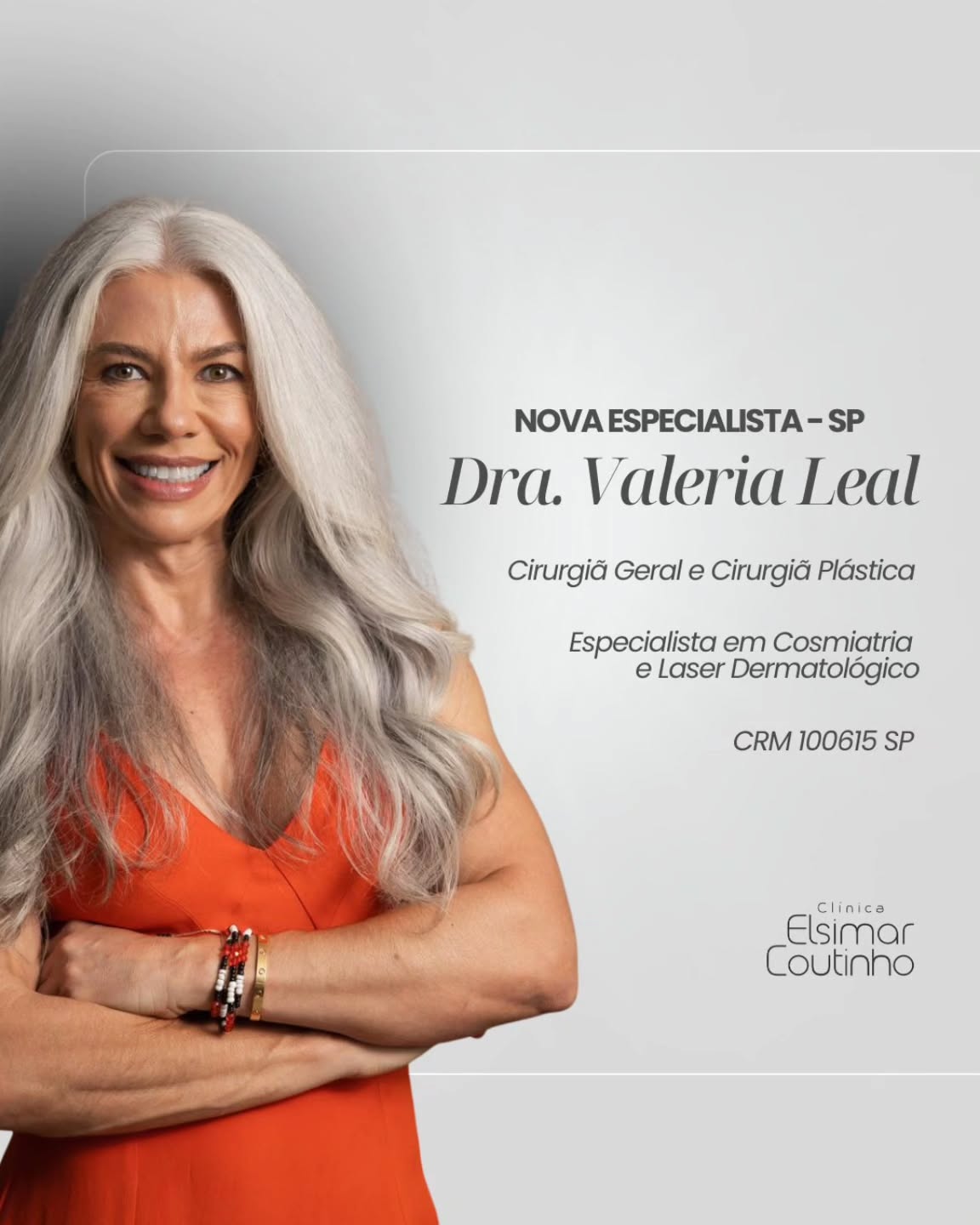 A Clínica Elsimar Coutinho recebe a Dra. Valéria Leal (CRM 100.615 SP) em São Paulo.
Formada em Medicina pela UNIFESP/Escola Paulista de Medicina, a Dra. Valéria é Cirurgiã Geral e Plástica, com foco em Estética Avançada.
Na clínica, ela atende nas seguintes áreas:
Laser Facial e Corporal: rejuvenescimento, melhora da textura da pele, remoção de manchas e pelos indesejados.
Toxina Botulínica: suavização de rugas de expressão e linhas finas, com foco em resultados naturais e preventivos.
Preenchimento Facial: restauração de volume e harmonização facial, incluindo lábios e sulcos.
Bioestimuladores de Colágeno: estímulo da produção natural de colágeno para maior firmeza e qualidade da pele.
Agende sua consulta.