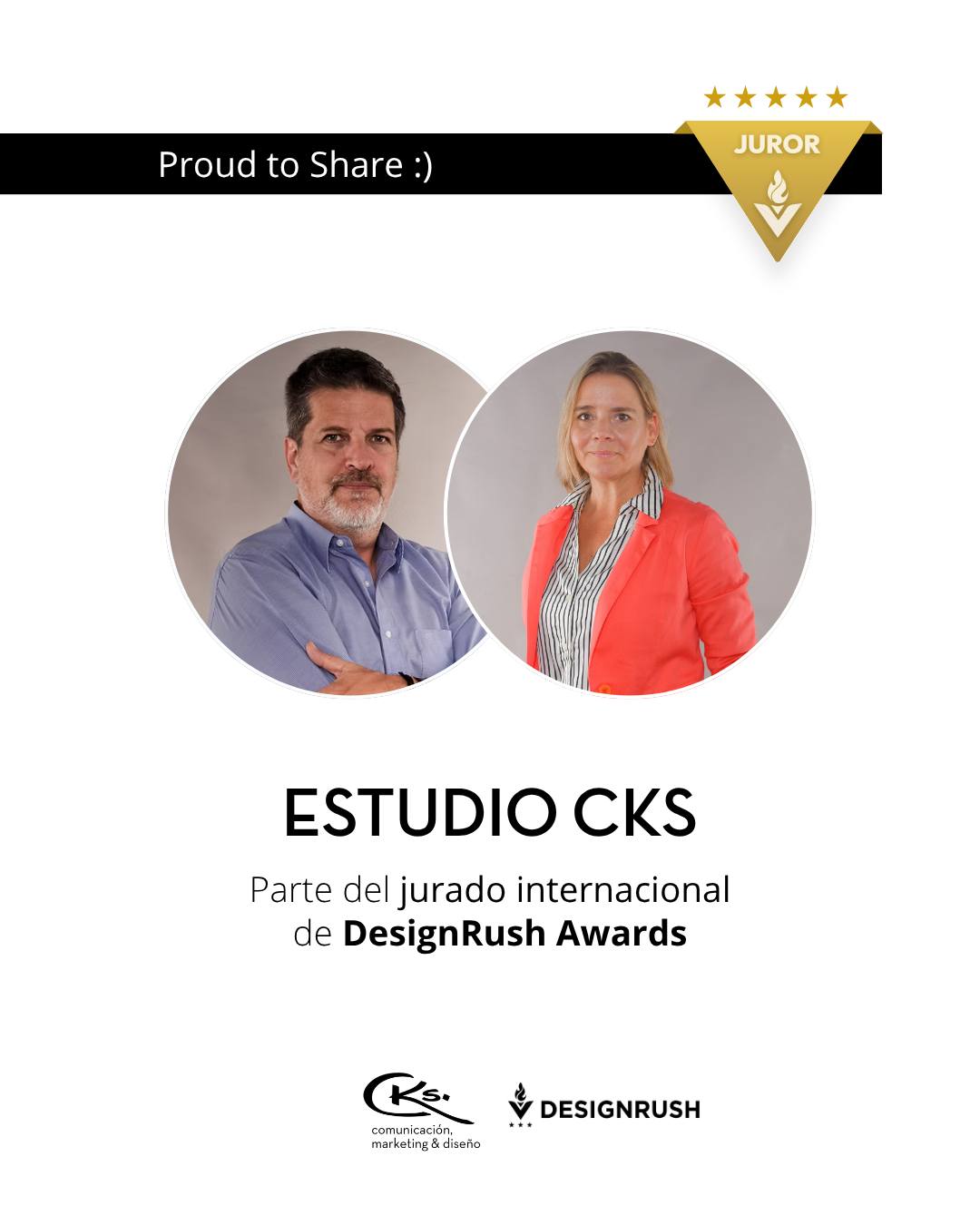 ¡Felices de compartir esta noticia!
Estudio CKS fue invitado a formar parte del jurado internacional de los DesignRush Awards ✨
Un espacio que celebra el mejor diseño a nivel global, con proyectos que inspiran y marcan tendencia, y donde podemos sumar nuestra mirada en diseño, comunicación y estrategia.
👩💻 Cynthia Cravero Klinsky
👨💻 Ignacio Salas
Una experiencia que nos conecta con colegas de todo el mundo y refuerza lo que más disfrutamos: diseñar con intención, comunicar con claridad y potenciar proyectos que merecen contarse.
@designrushmag
#DesignRush #EstudioCKS #Diseño #Comunicación #ContáseloAlMundo