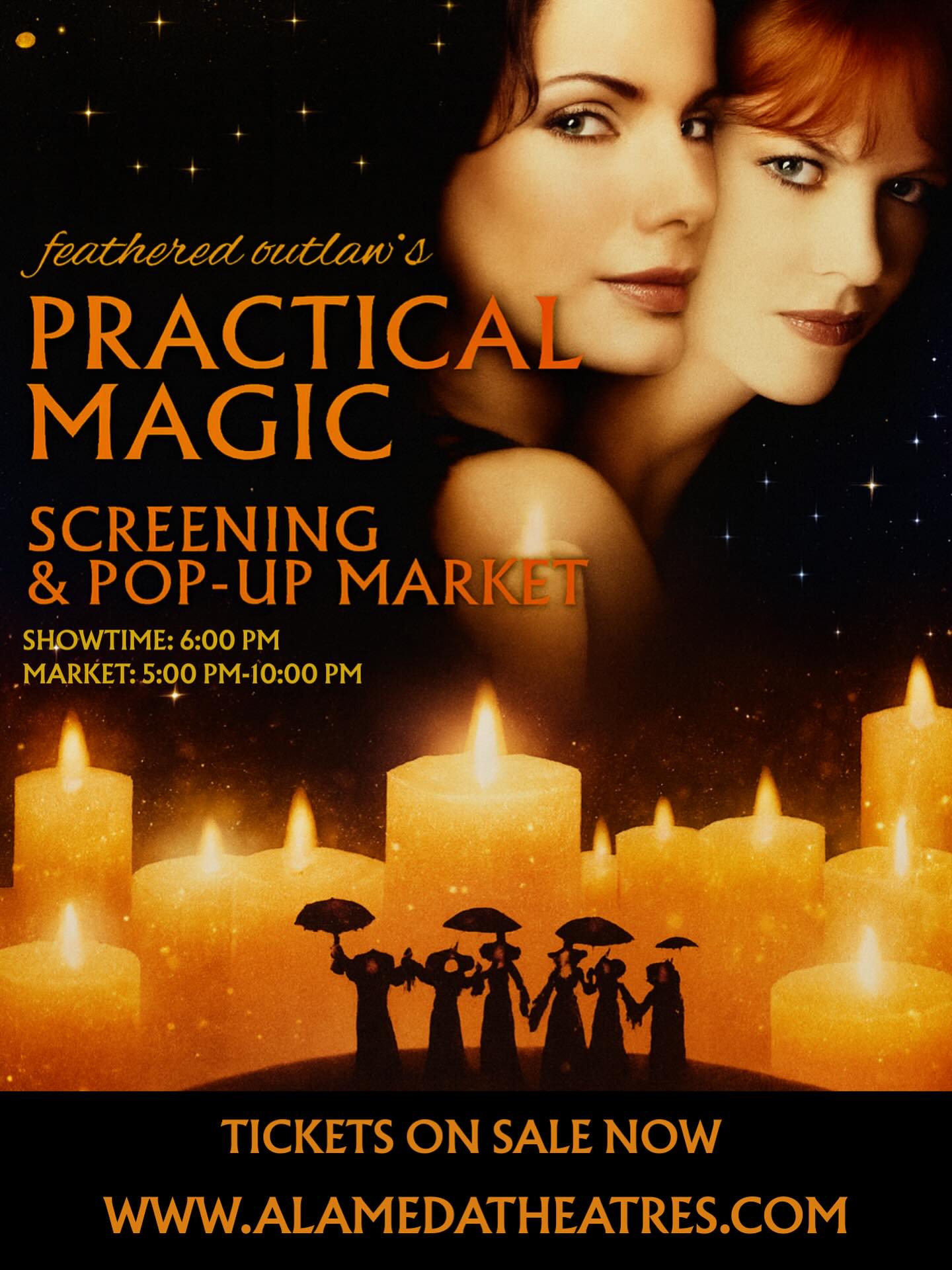 Tonight in Alameda! Grab your witchy friends and some popcorn, then come see this iconic movie! While you're there, peruse some of the amazing vendor tables π Don't forget to stop by the @goldenapplemetaphysical table and say hello!! See you at the movies!!! πΏπ¬β¨β¨β¨ #featheredoutlawsmagickalmarket #alamedatheater #practicalmagic #letsgotothemovies #witchesofinstagram #witchlife